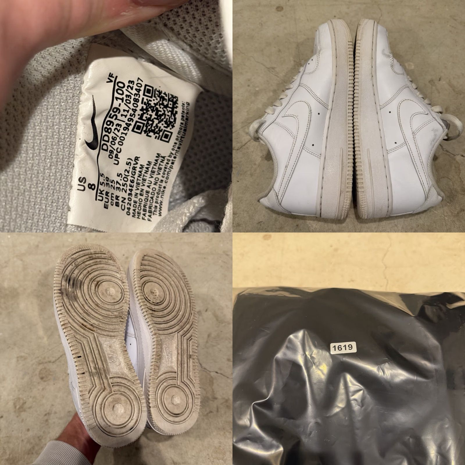 Nike Nike Air Force 1 Women's Sneakers Size 8 White Used Condition Size US 8 / IT 38 - 8 Thumbnail