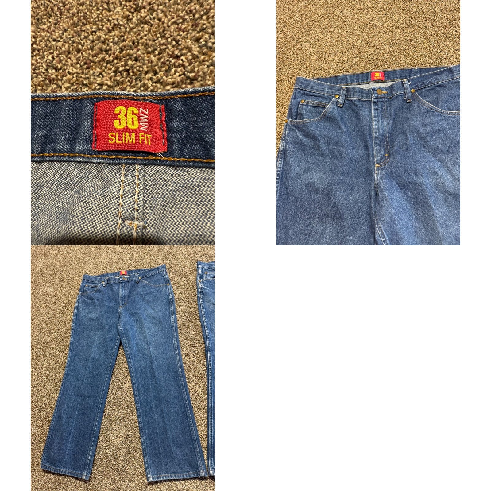 Wrangler Wrangler Jeans Men's 38 Slim Bootcut 36MWZ Blue Denim 30 Inseam 5-Pocket Regular Size 38 Zip Size US 38 / EU 54 - 9 Thumbnail