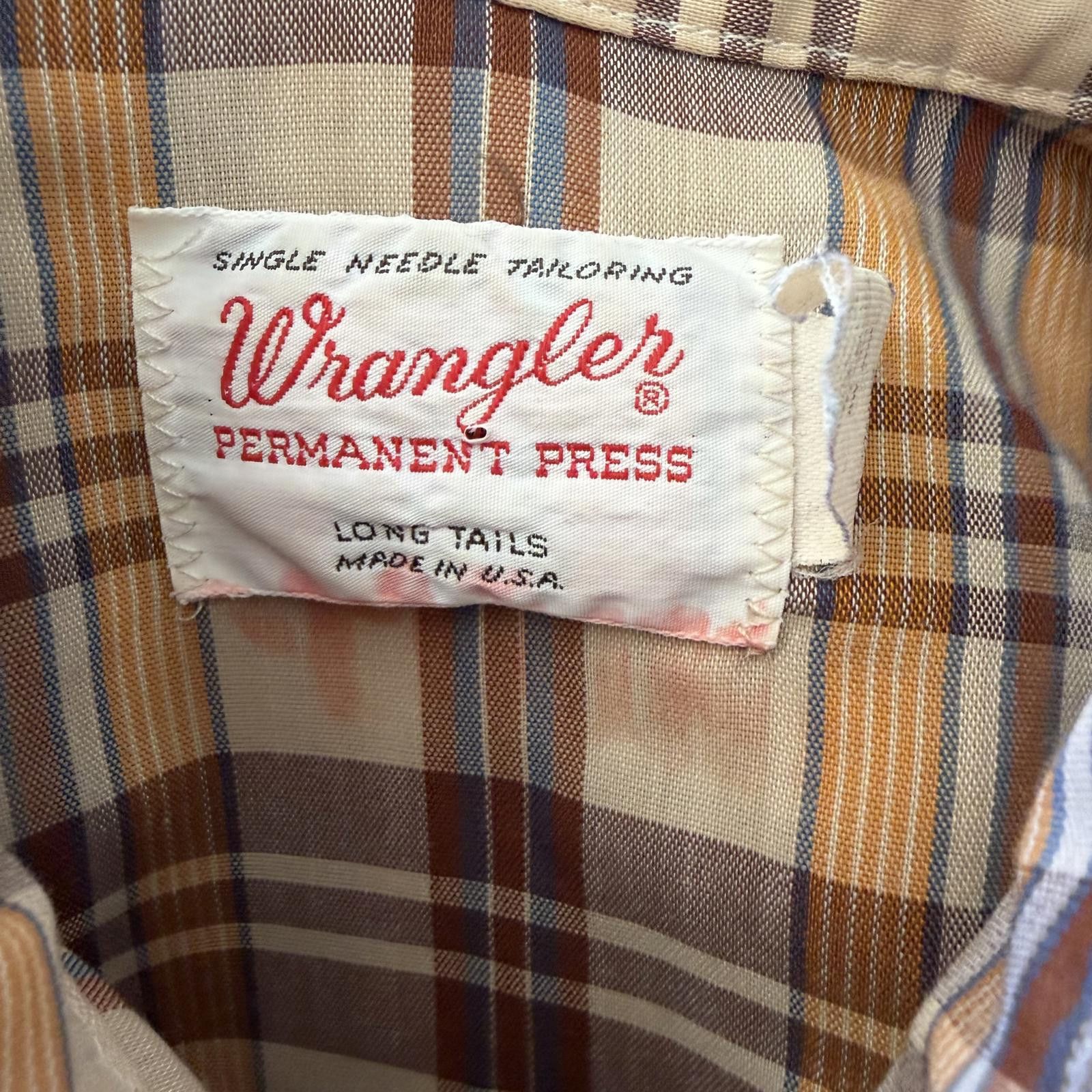 Wrangler Vintage 70s Wrangler Western Permanent Press Snap Shirt Size US S / EU 44-46 / 1 - 3 Thumbnail