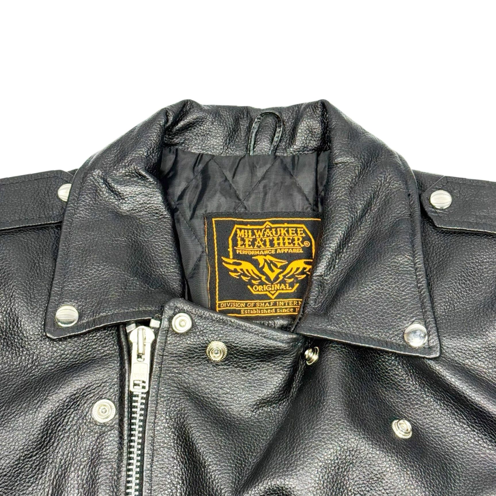Vintage Milwaukee Leather Black Classic Police Motorcycle Leather Jacket Mens L Size US L / EU 52-54 / 3 - 6 Thumbnail