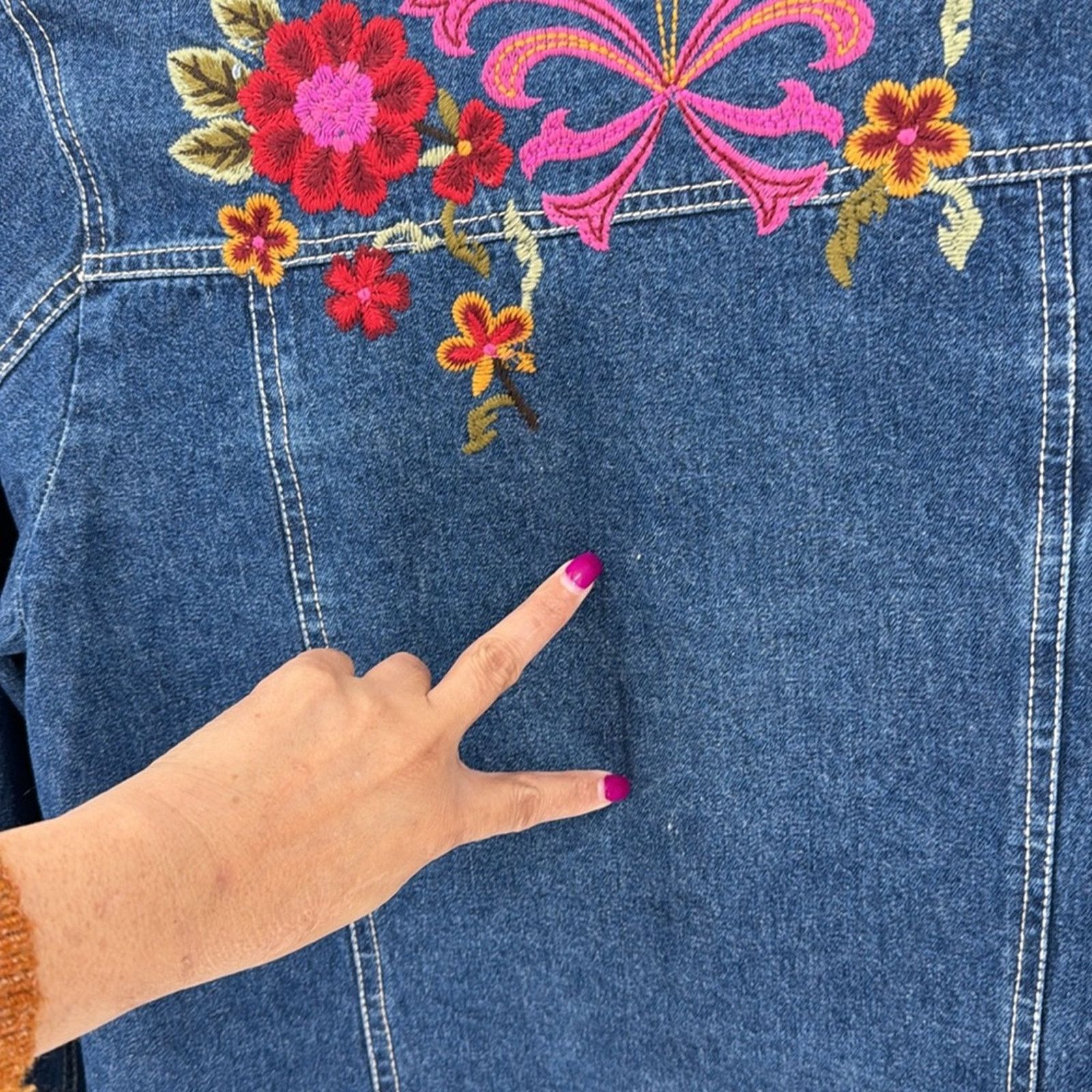 Other Life Style late 90s embroidered denim jacket girl sz M Size M / US 6-8 / IT 42-44 - 7 Thumbnail