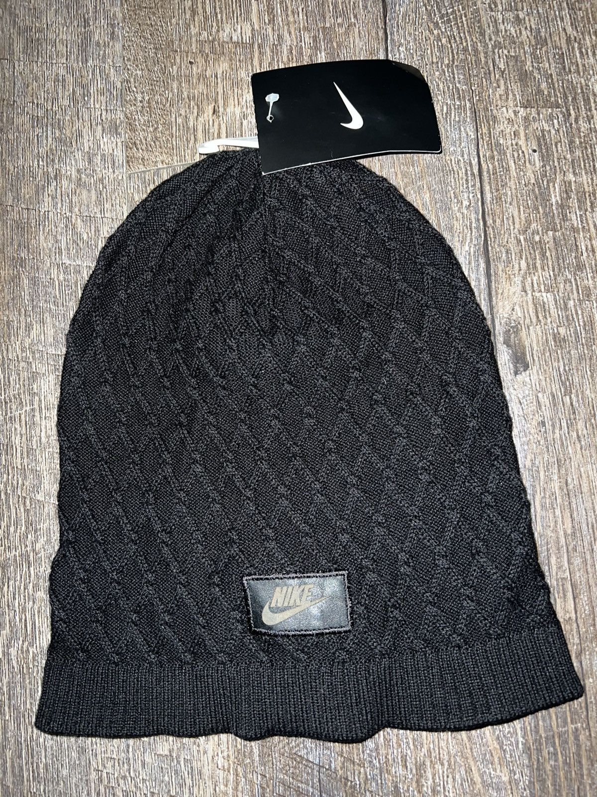 Nike × Vintage Vintage Nike Cable Knit Beanie Size ONE SIZE - 1 Thumbnail