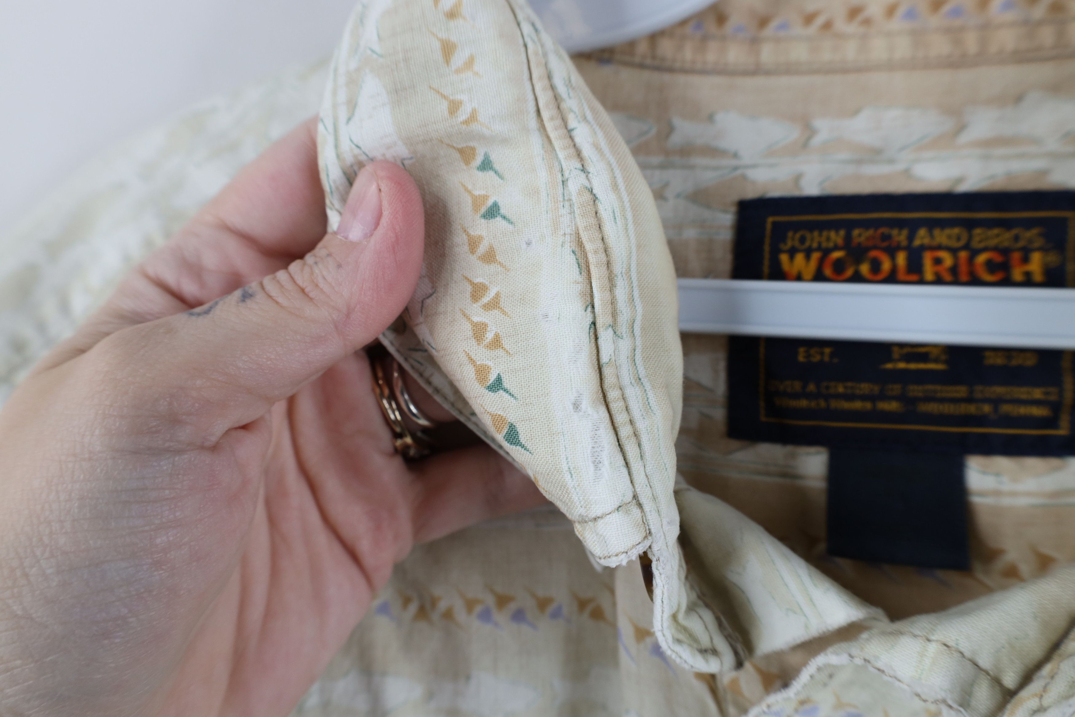Woolrich Woolen Mills Vintage 90s Woolrich Geometric All Over Print Button Shirt Size US XXL / EU 58 / 5 - 8 Thumbnail