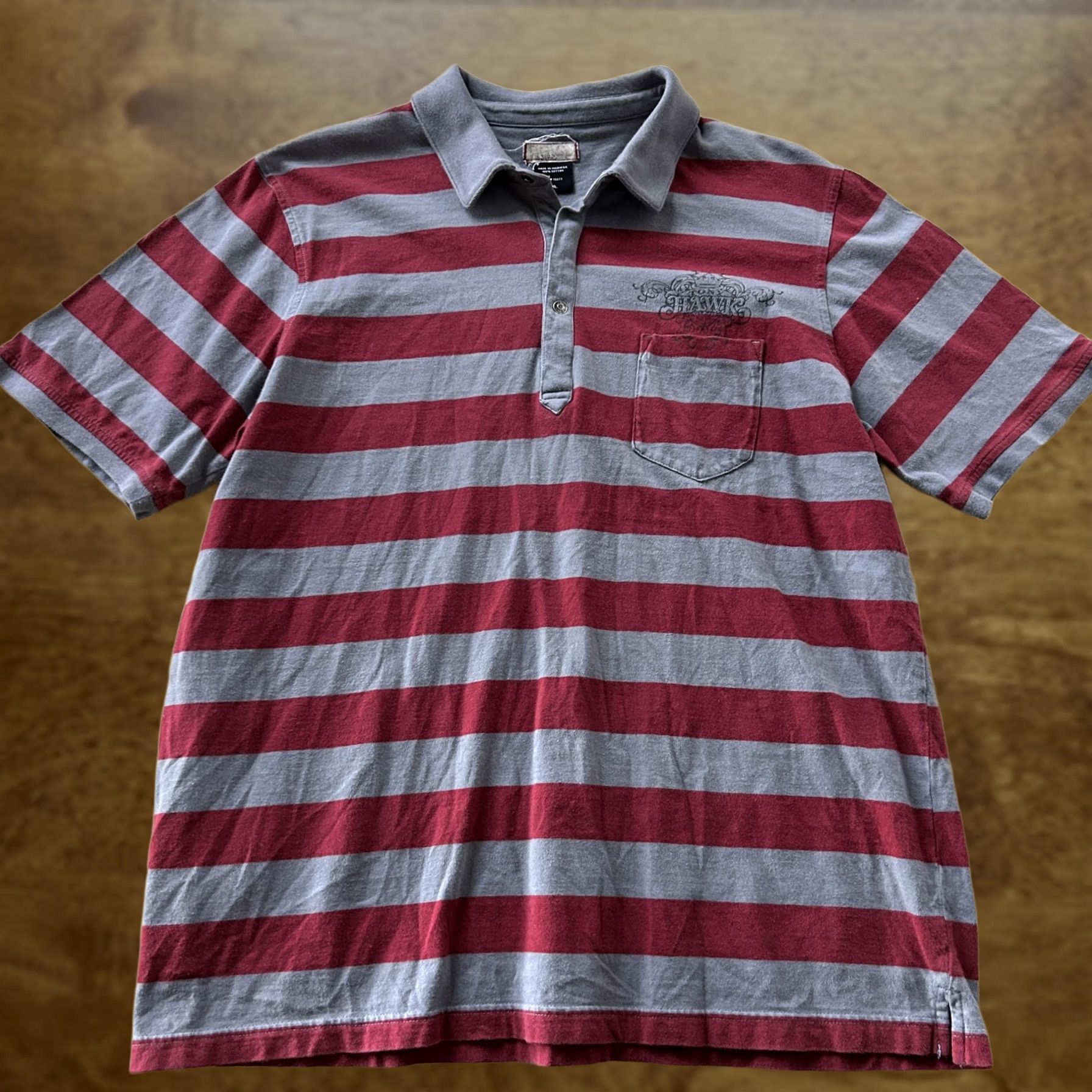 Vintage Tony Hawk Polo Shirt Mens XL Gray Red Stripe 100% Cotton Skateboard Casual Shirt Size US XL / EU 56 / 4 - 1 Thumbnail