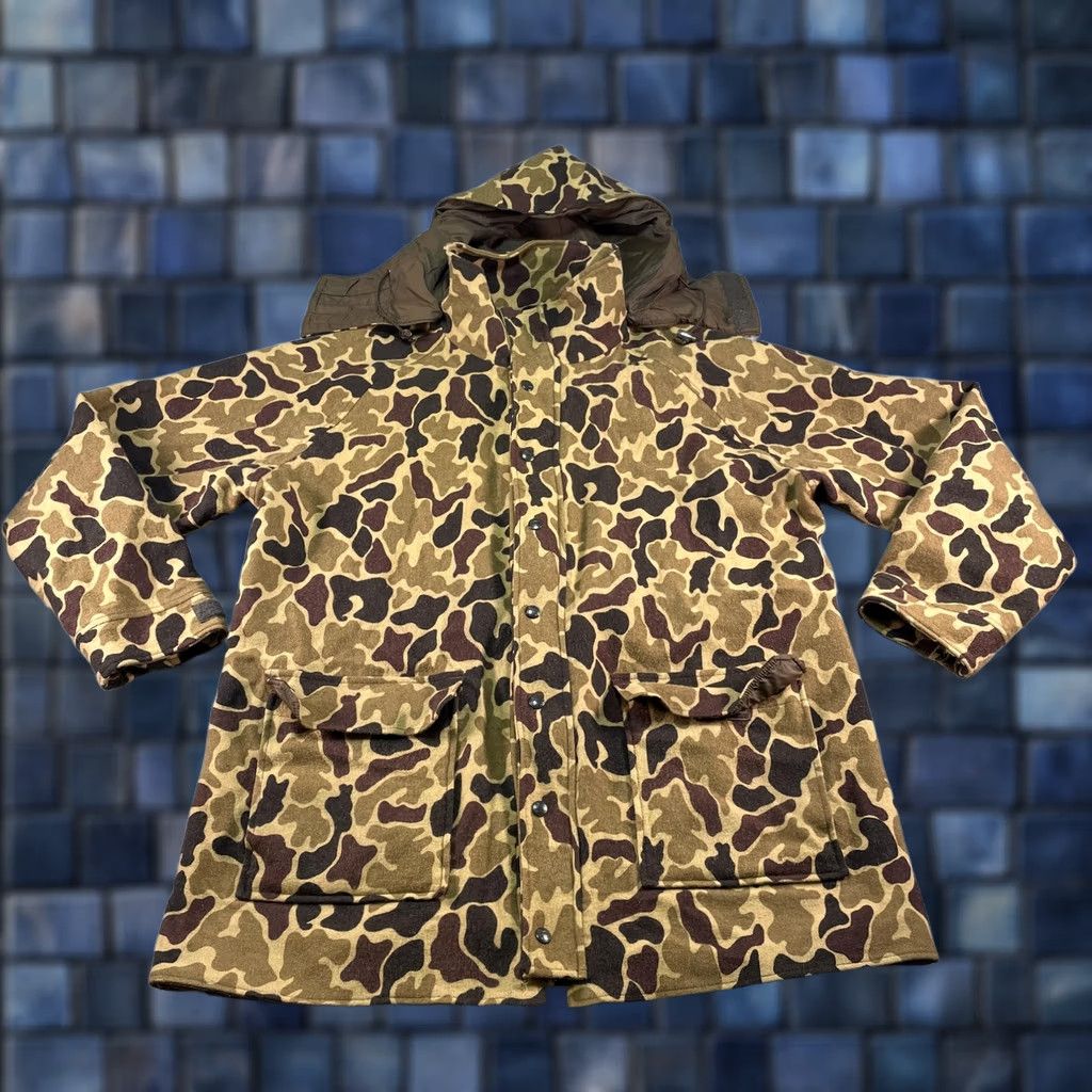 Vintage VINTAGE Woolrich Camouflage Jacket Mens XL Brown Wool Gore Tex Parka Hooded Pockets Zipper Size US XL / EU 56 / 4 - 1 Thumbnail