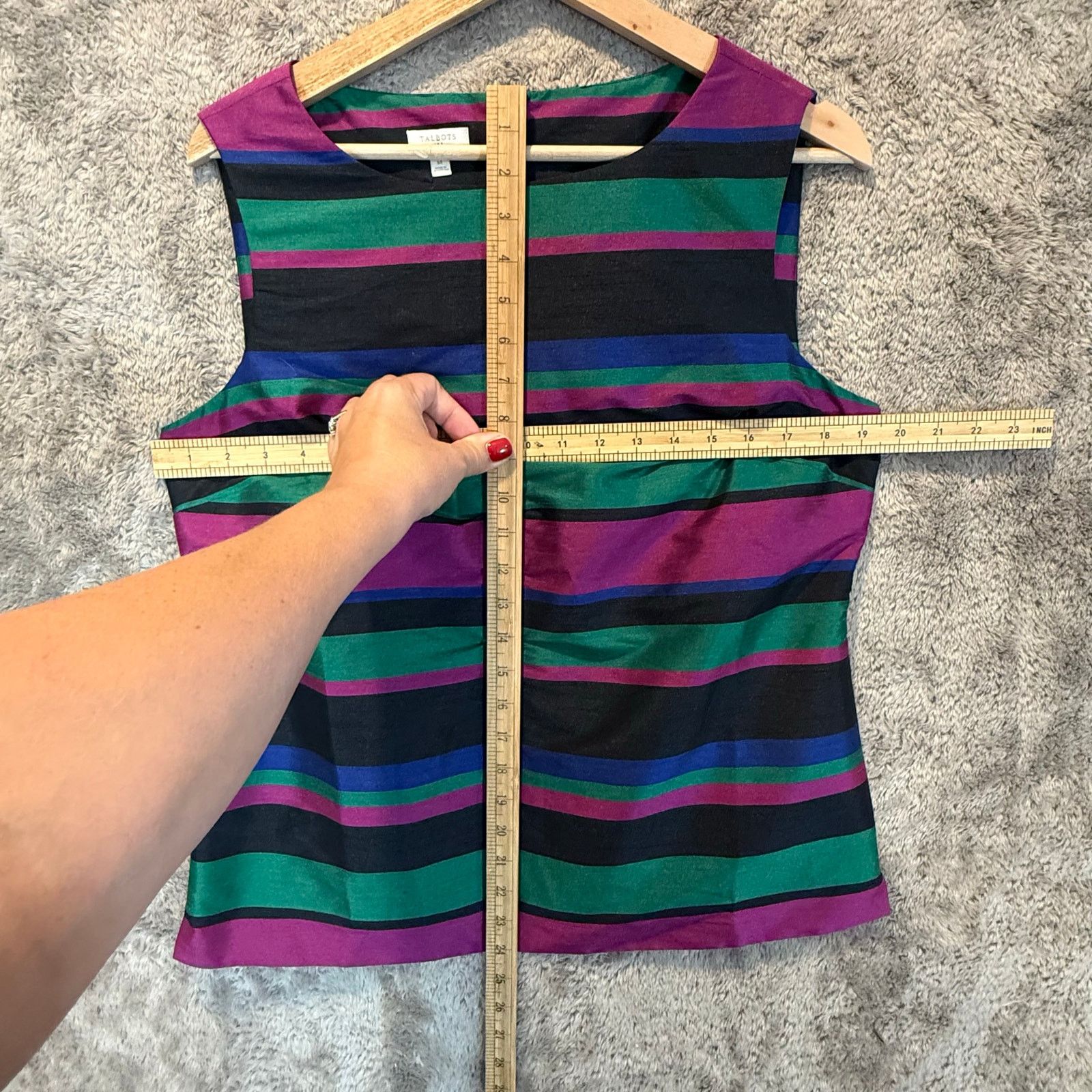 Other Talbots Stripe Jewel Toned Shell Sleeveless Top Blouse M Size M / US 6-8 / IT 42-44 - 6 Thumbnail