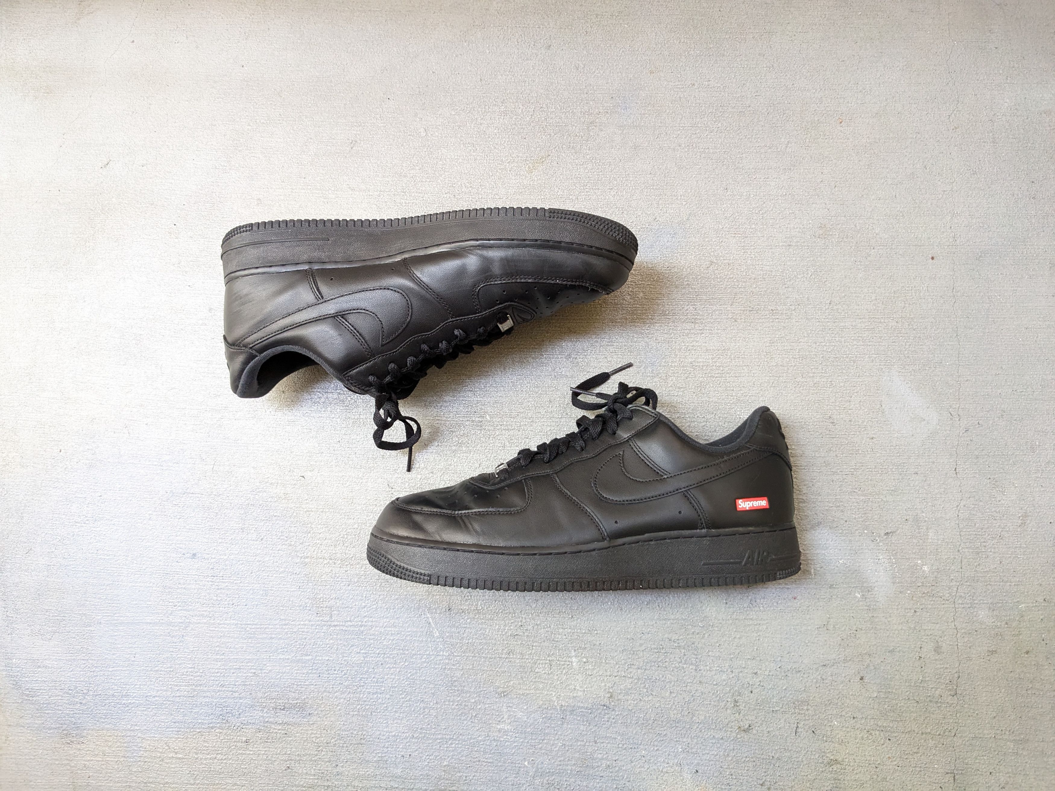 Nike × Supreme Nike Air Force 1 Low Supreme Black 11.5 CU9225-001 Leather Size US 11.5 / EU 44-45 - 1 Thumbnail