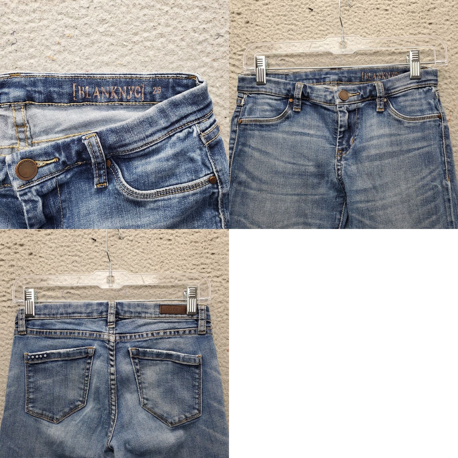 Vintage BLANKNYC Jeans Womens 26 Blue Denim Faded Stretch Streetwear Comfort Skinny Leg Womens Size 26 Blue Jeans Size 26" / US 2 / IT 38 - 8 Thumbnail