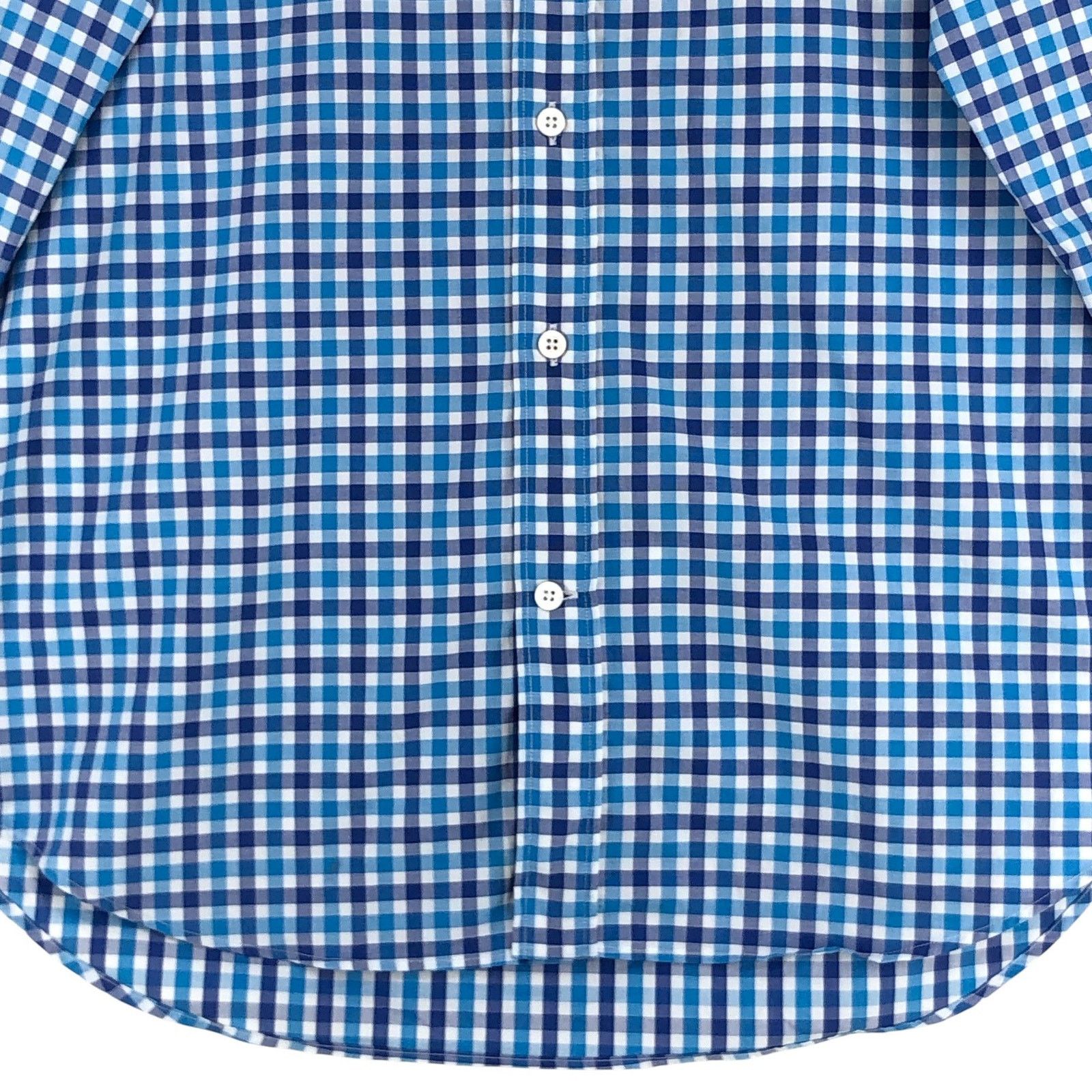 Canali Canali Dress Shirt M Blue Teal Gingham Check Long Sleeve Size US M / EU 48-50 / 2 - 3 Thumbnail
