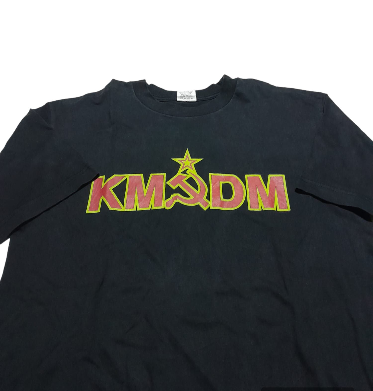 image of Band Tees x Rock Tees 00's Kmfdm Communist Logo Shirt in Black, Men's (Size Medium)