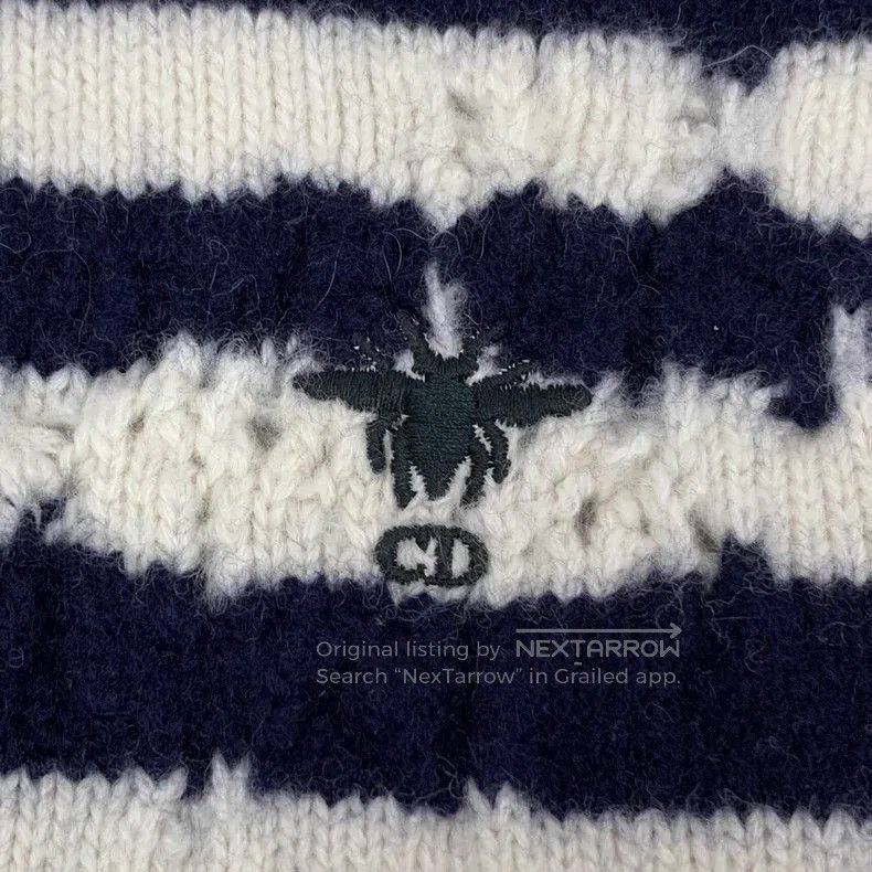 Dior Dior Colour-blocked bee embroidery stripes destroy old woo Size XXS / US 00 / IT 34 - 5 Thumbnail