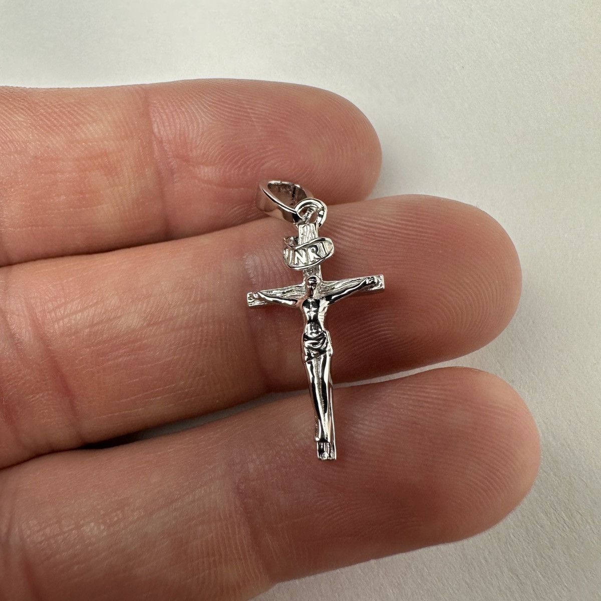 Jewelry Solid .925 Sterling Silver Rope Chain And Cross Set 2mm 22” Size ONE SIZE - 3 Thumbnail