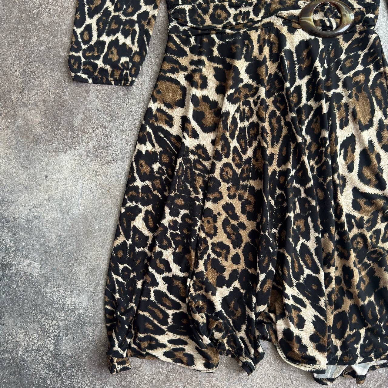 Hysteric Glamour × Vintage Morgan de Toi Leopard Printed Glam Belted Long Sleeve Dress Size S / US 4 / IT 40 - 6 Thumbnail