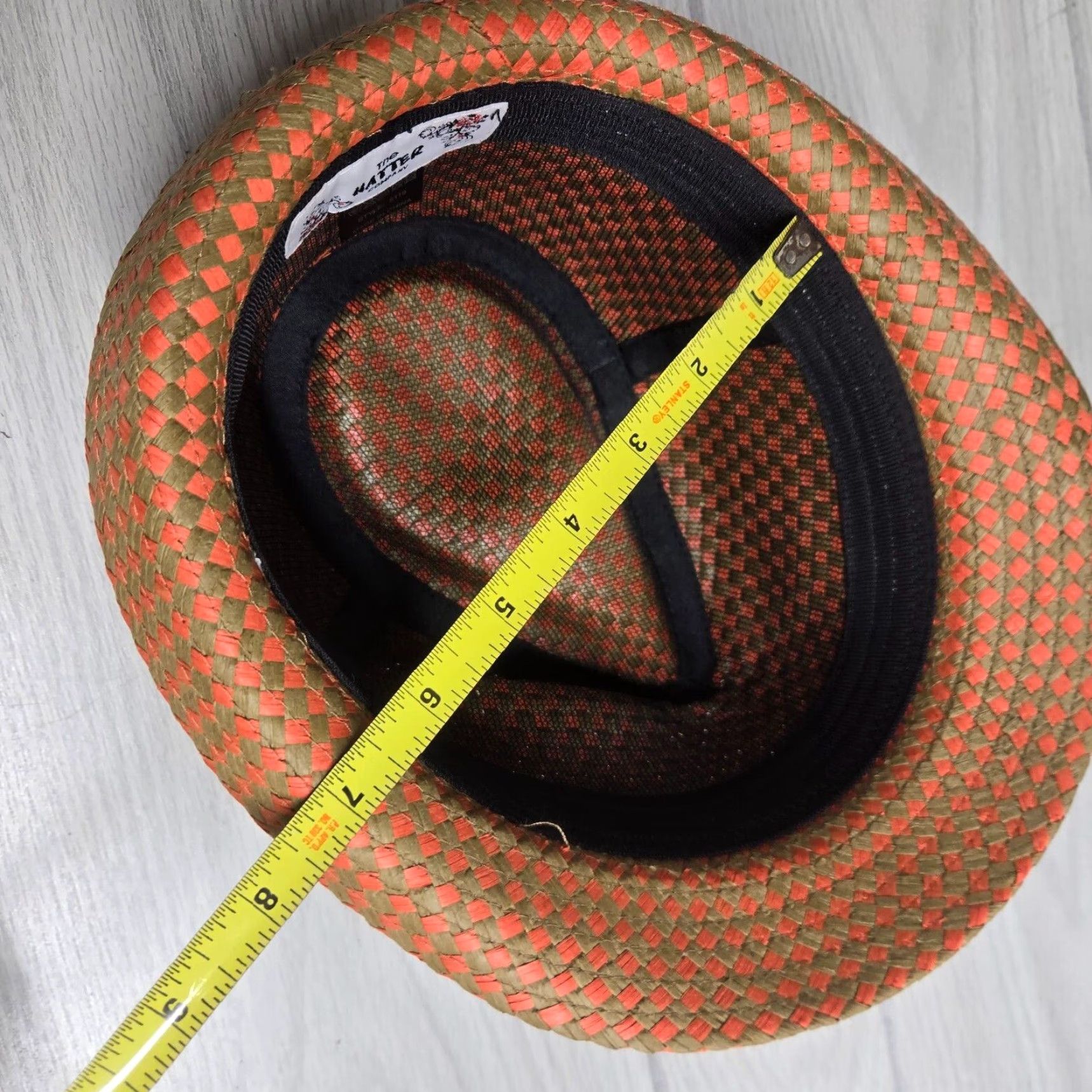 Vintage The Hatter Co. Fedora Hat Men One Size Orange Straw Classic Cuban Style Size ONE SIZE - 7 Thumbnail