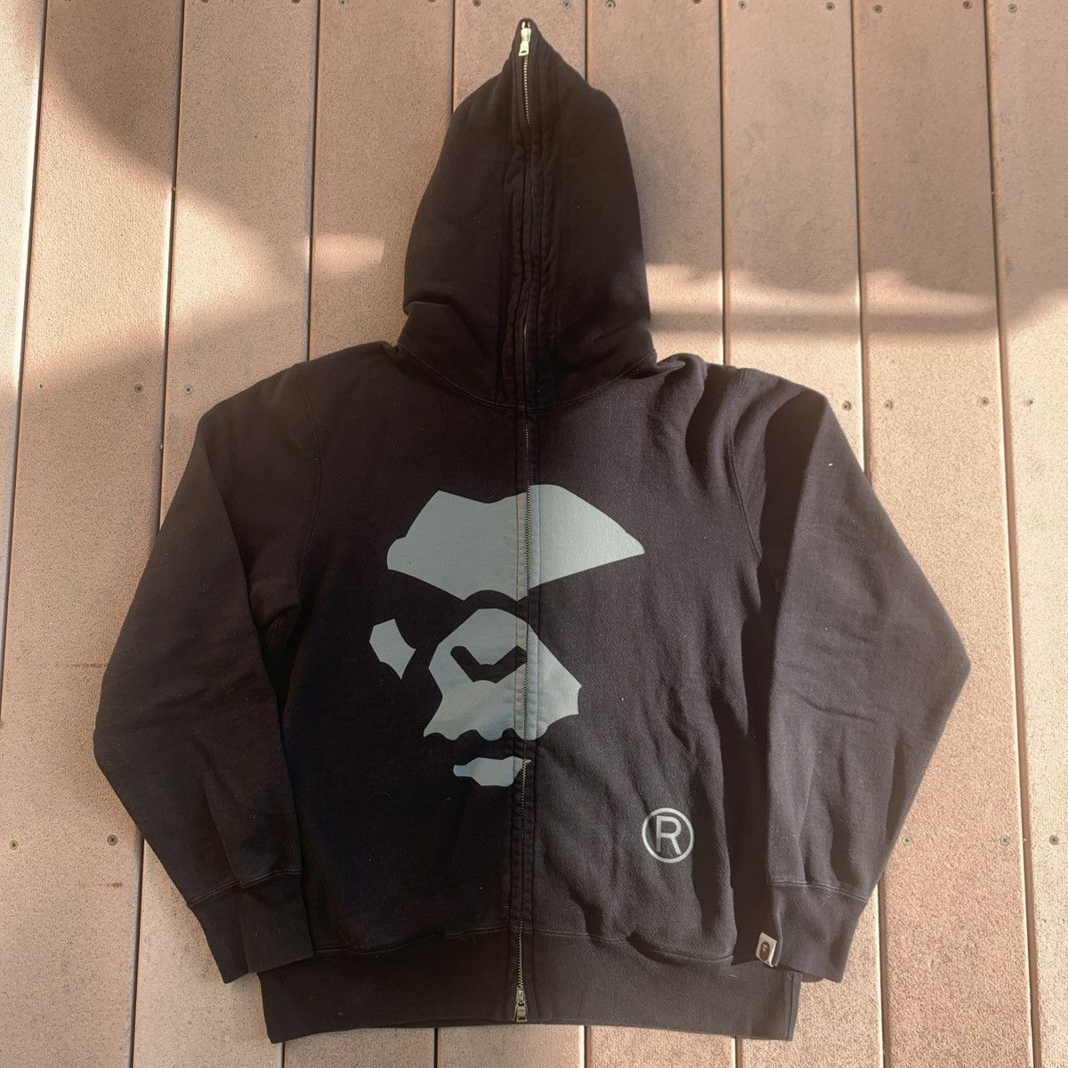 Bape Bape A Bathing Ape Angry Mad Face Full Zip Hoodie Black Size US M / EU 48-50 / 2 - 1 Thumbnail