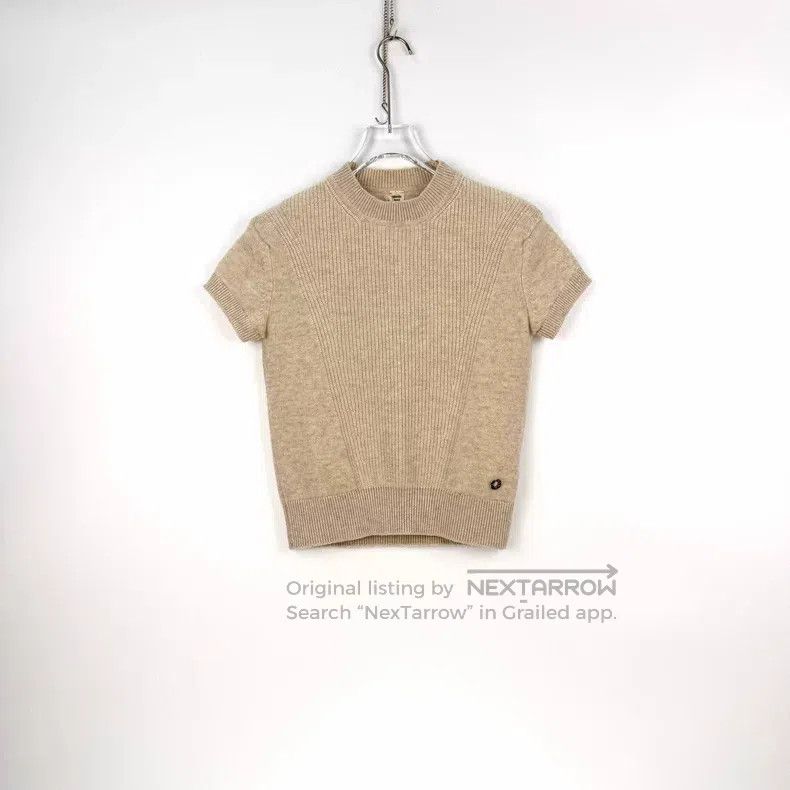 Hermes Hermes Oatmeal color metallic logo cashmere short-sleeved Size XS / US 0-2 / IT 36-38 - 3 Thumbnail