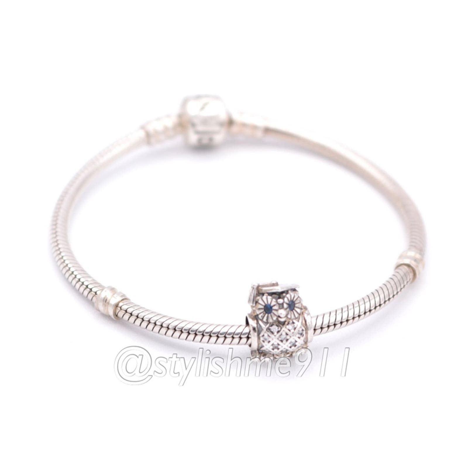 pandora Authentic Pandora Graduate Owl Charm with Blue Crystal Eyes Size ONE SIZE - 6 Thumbnail