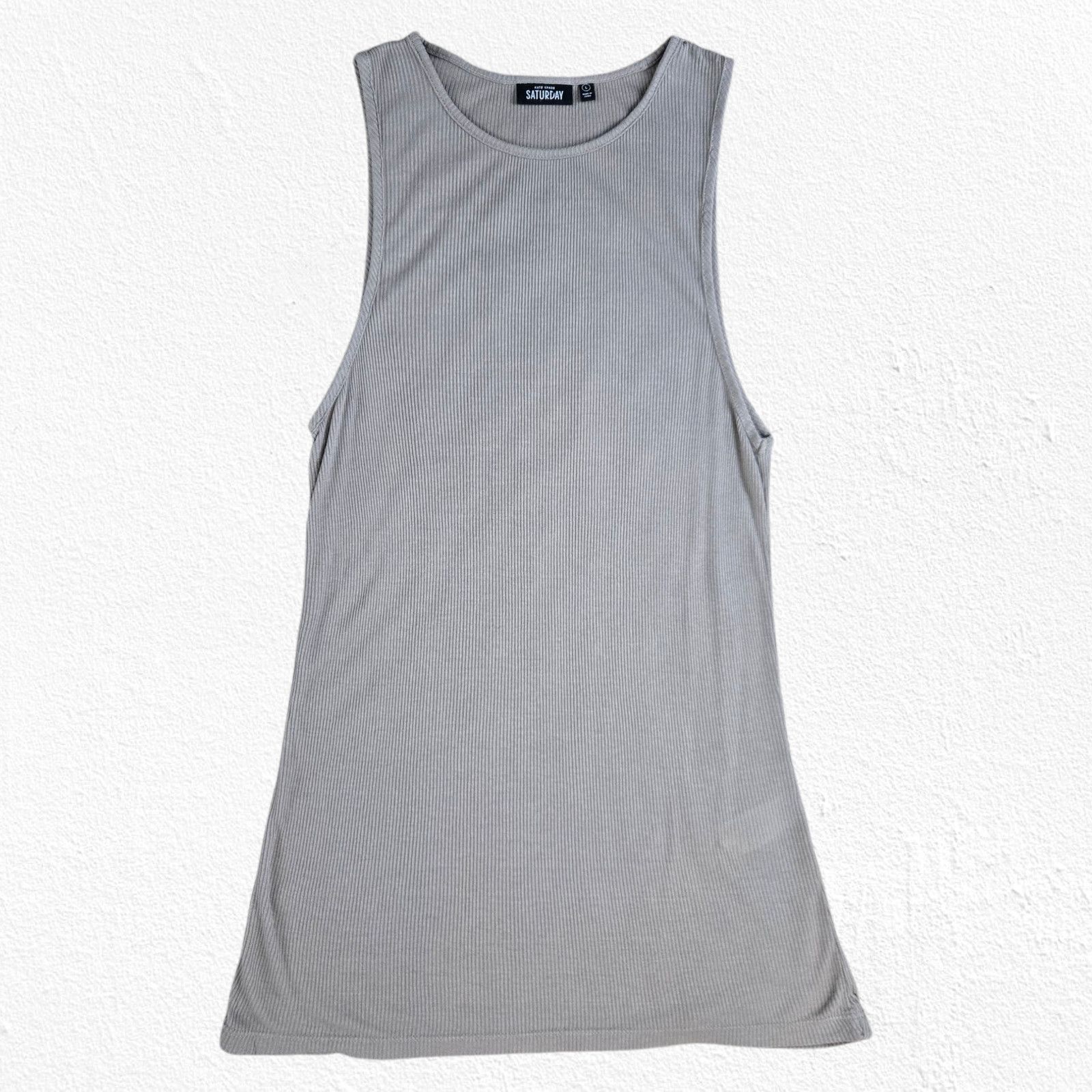 Kate Spade Kate Spade Saturday Gray Ribbed Tank Top Size Large Size L / US 10 / IT 46 - 2 Thumbnail