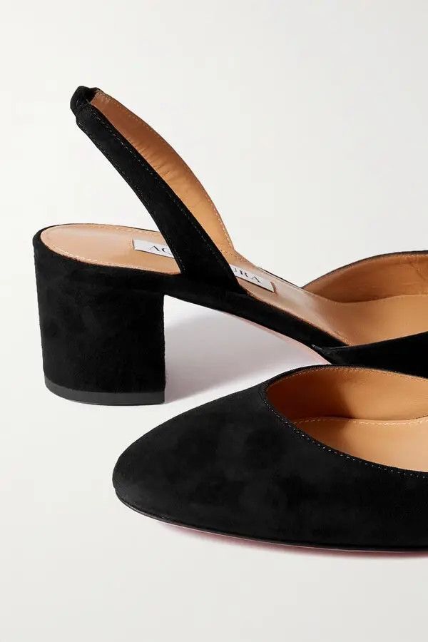 Aquazzura o1y0625 Leather Pumps in Black Size US 7.5 / IT 37.5 - 3 Thumbnail