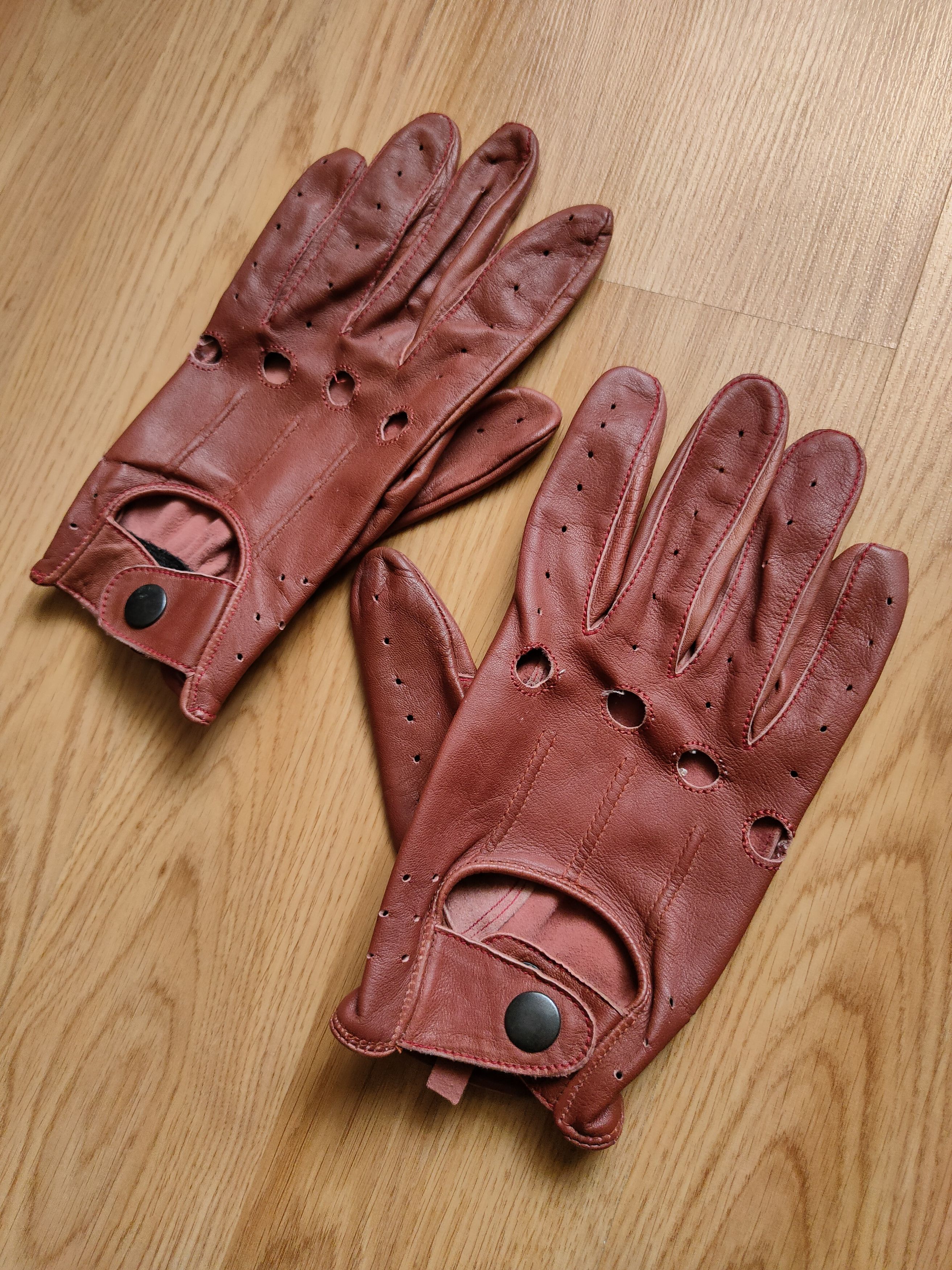 Designer × Leather Driving gloves leather racing gloves for the car M-L Size ONE SIZE - 5 Thumbnail