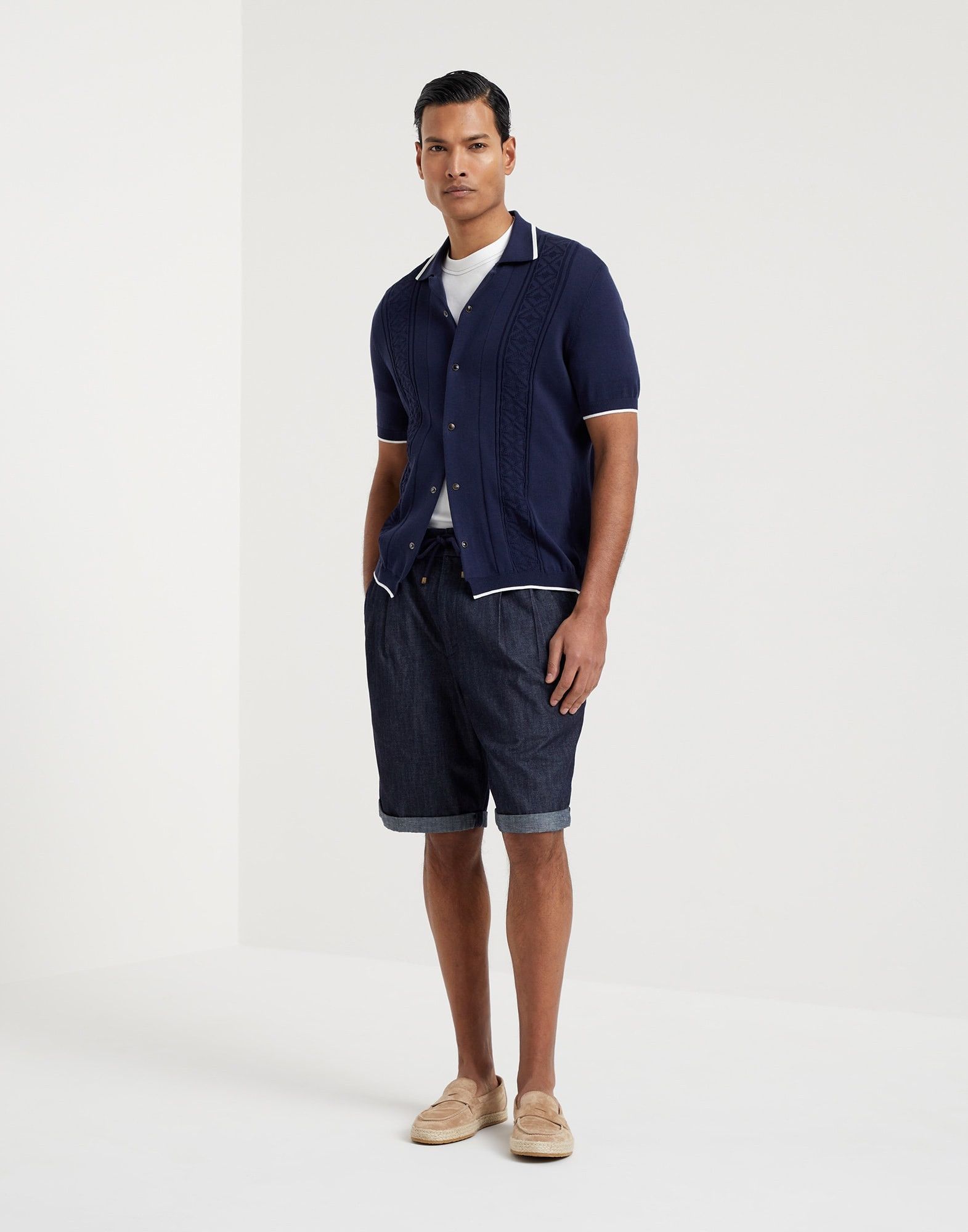 Brunello Cucinelli o1w1db10925 Dyed Bermuda Denim Short in Dark Blue Size US 38 / EU 54 - 4 Thumbnail