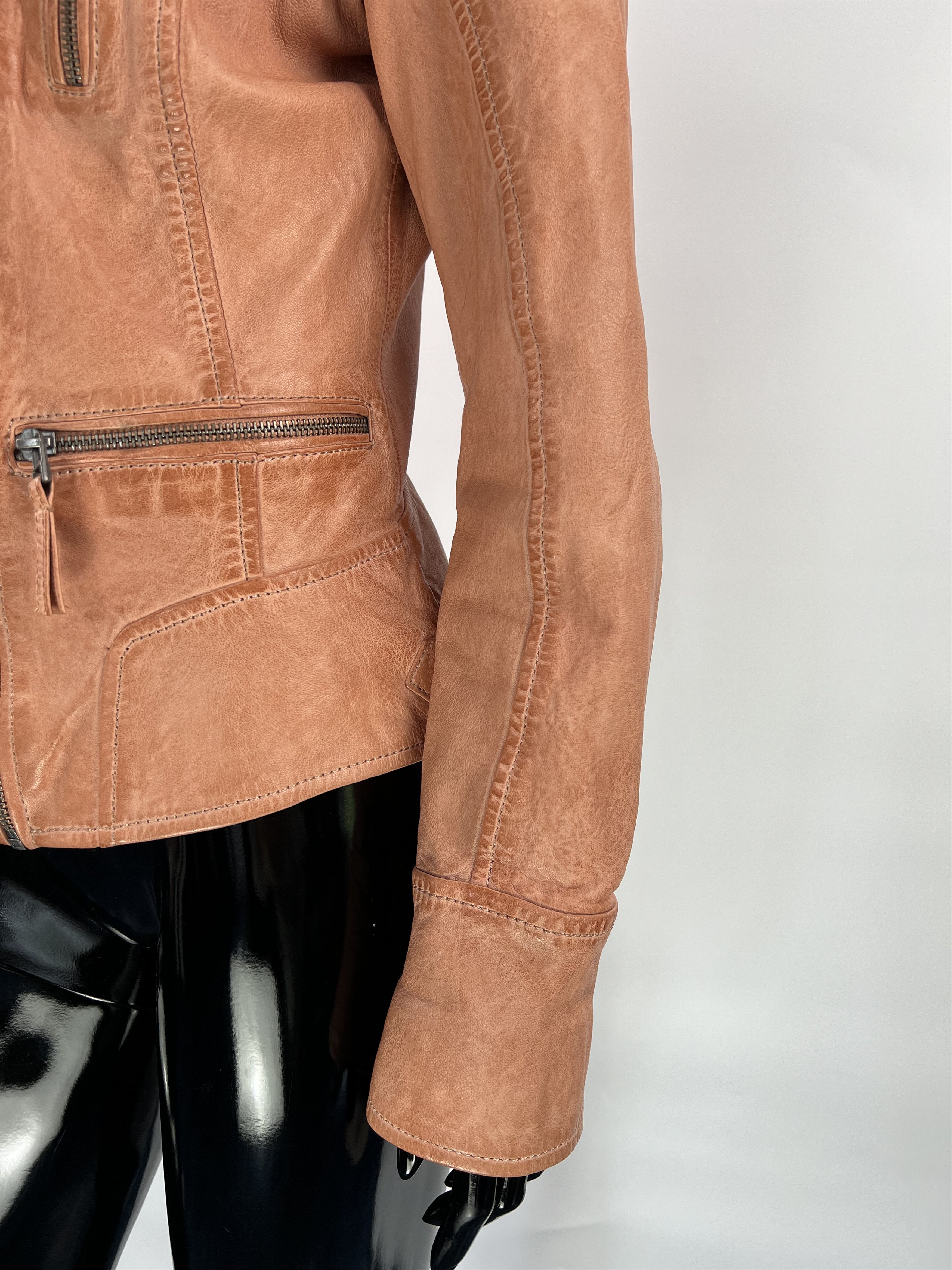 Designer Oakwood Women's Leather Biker Jacket Size M / US 6-8 / IT 42-44 - 7 Thumbnail