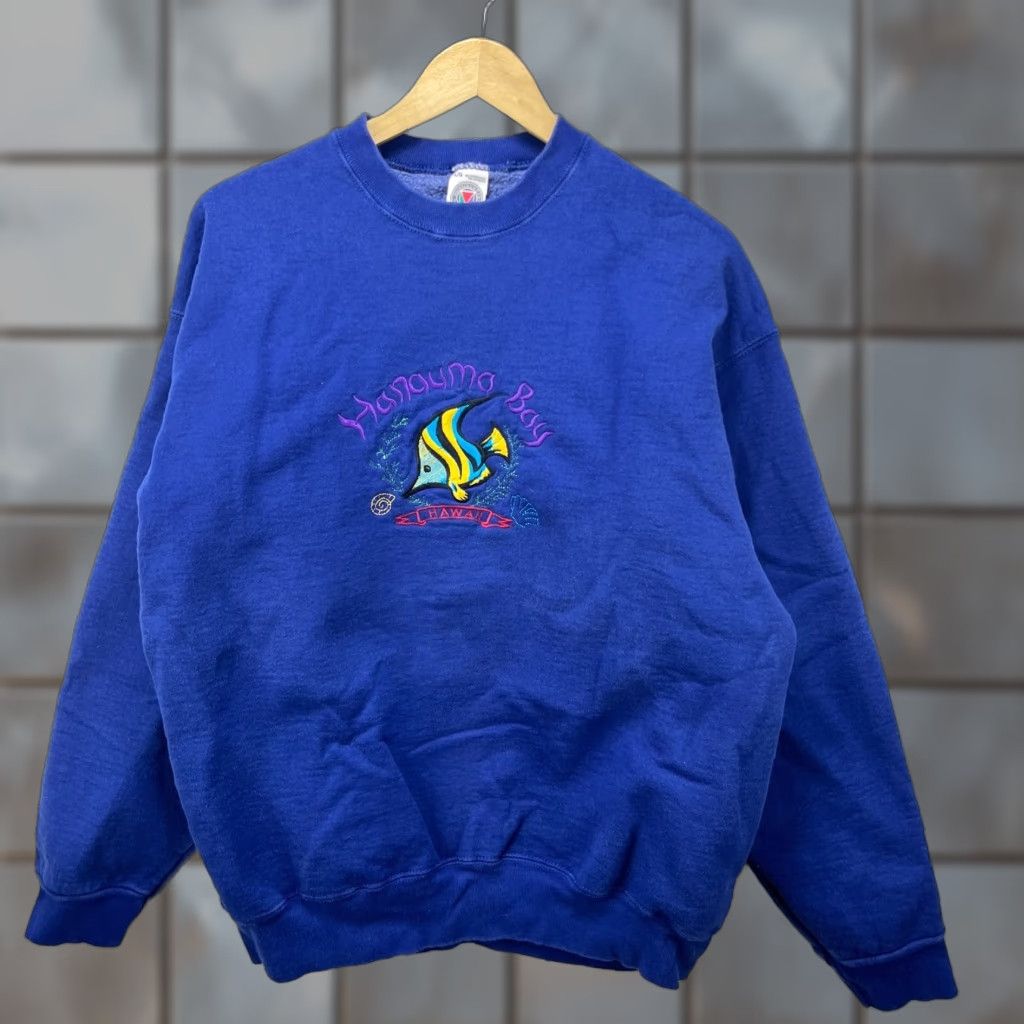 Vintage VINTAGE Hawaii Fish Sweatshirt L Mens Blue 90s Nature Animal Shirt Pullover Size US L / EU 52-54 / 3 - 1 Thumbnail