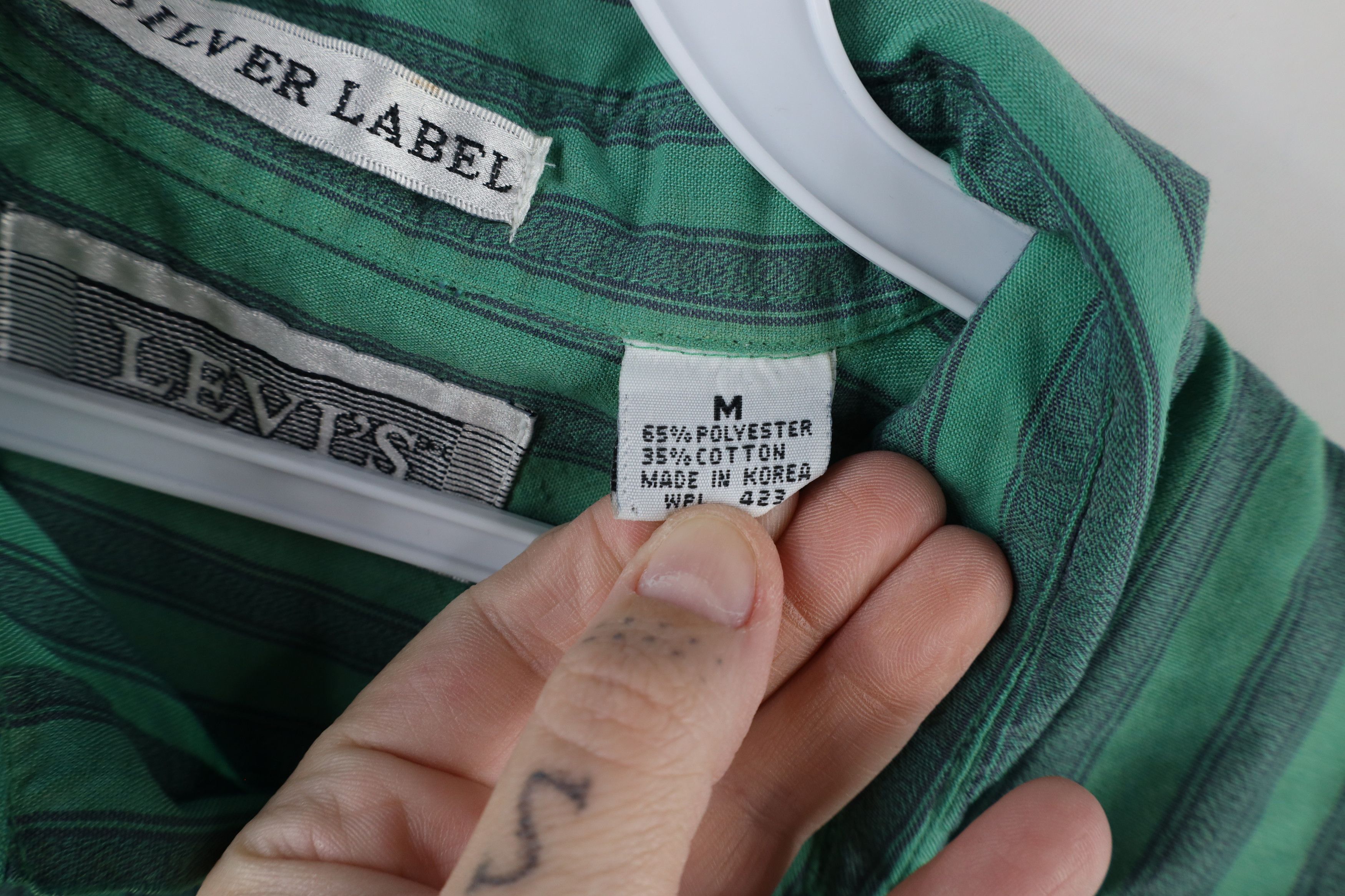 Levi's × Vintage Vintage 80s Levis Silver Label Big E Striped Button Shirt Size US M / EU 48-50 / 2 - 11 Thumbnail