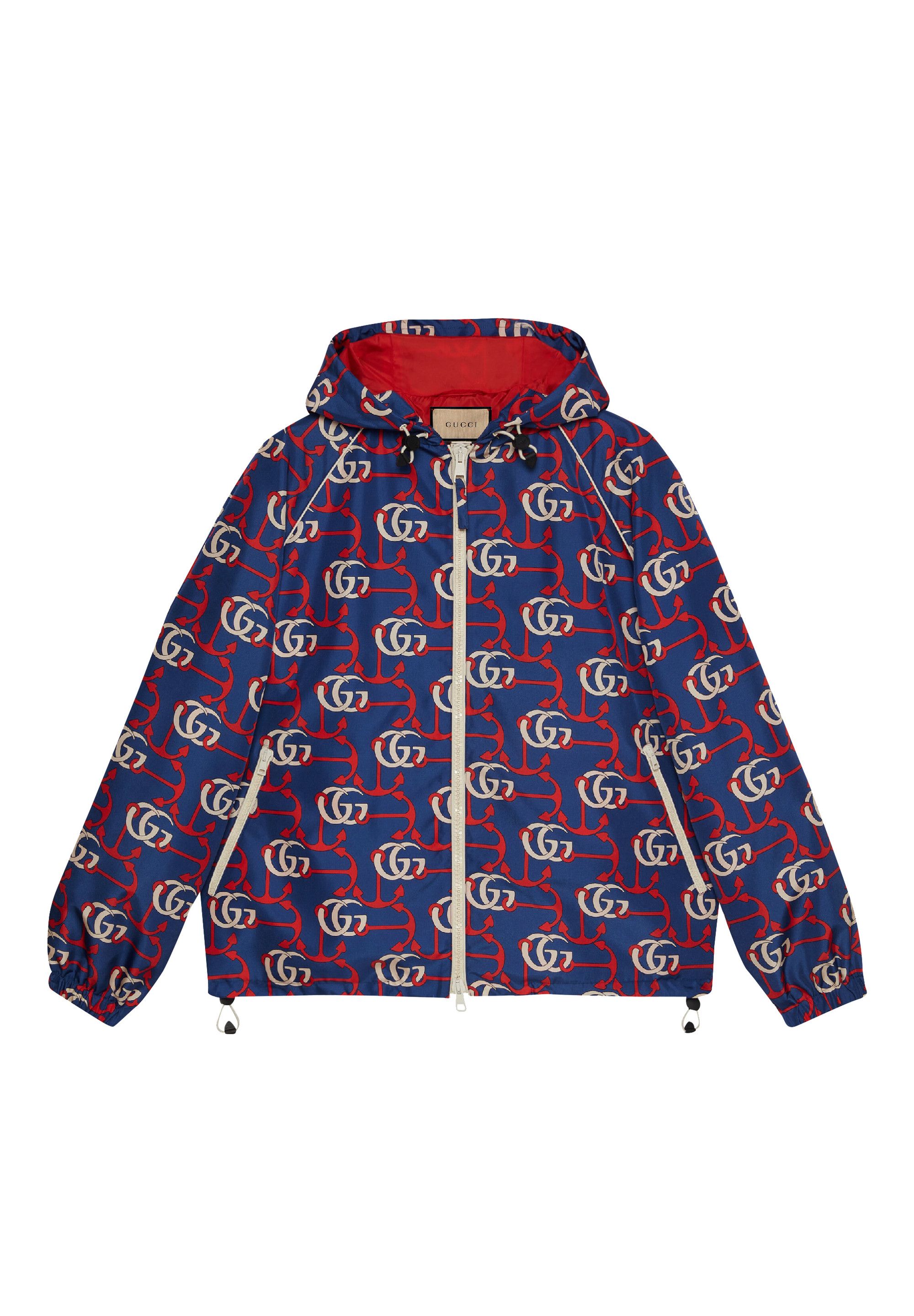 Gucci o1s1wg110225 Double G Anchor Print Fabric Jacket Multicolor Size US L / EU 52-54 / 3 - 1 Thumbnail