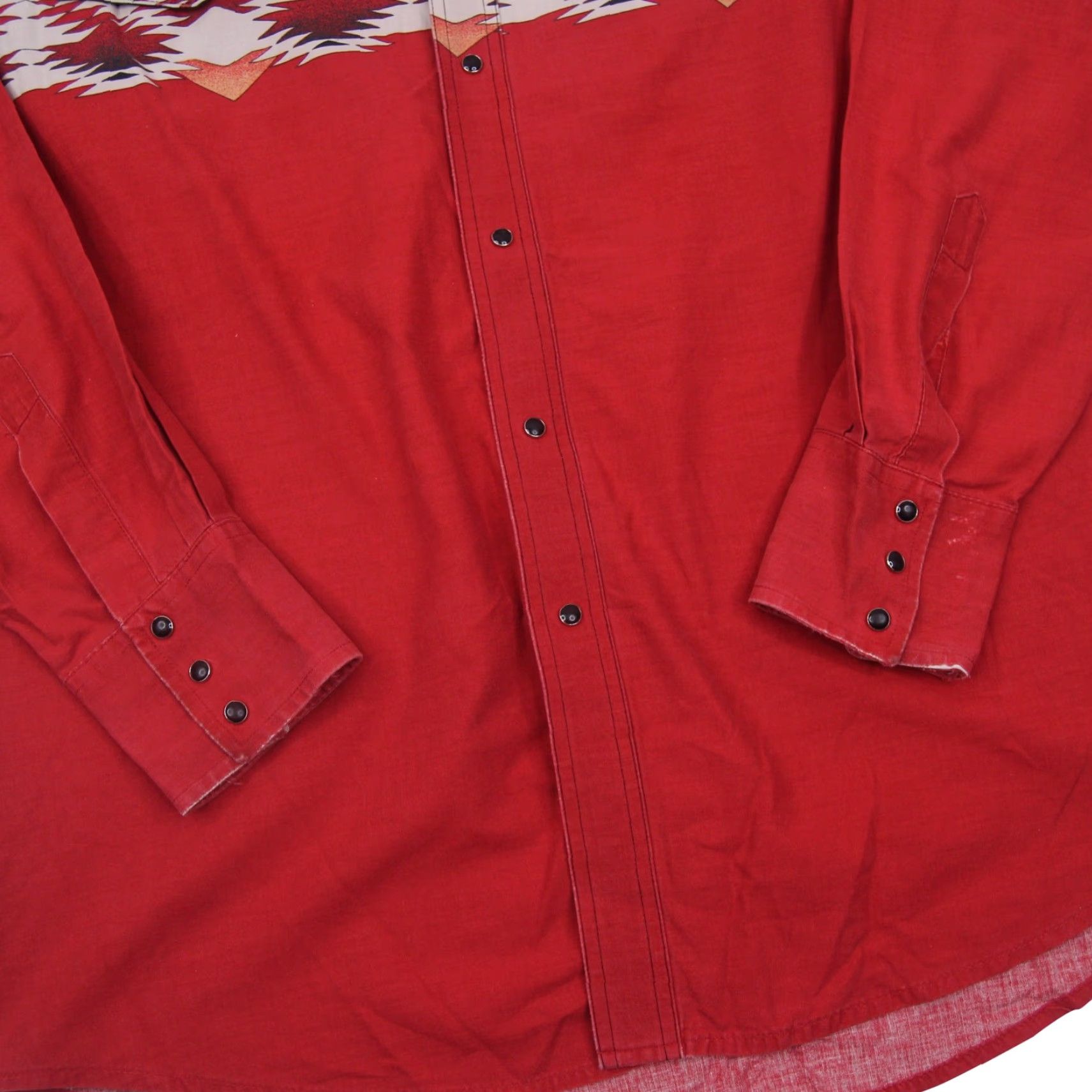 Wrangler VINTAGE Wrangle Aztec Southwestern Art Pearl Snap Down Western Shirt Red Mens XL Size US XL / EU 56 / 4 - 3 Thumbnail