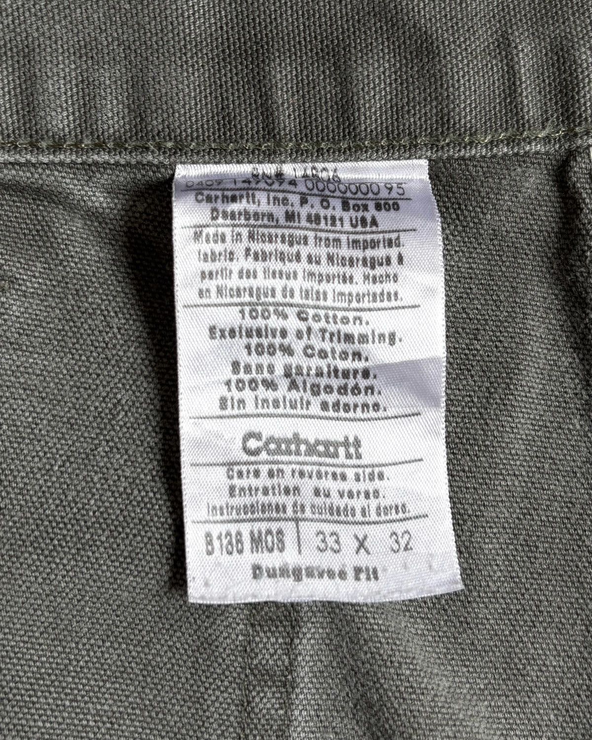 Carhartt Faded MOSS Green Carhartt Double Knee Pants Size US 33 - 8 Thumbnail