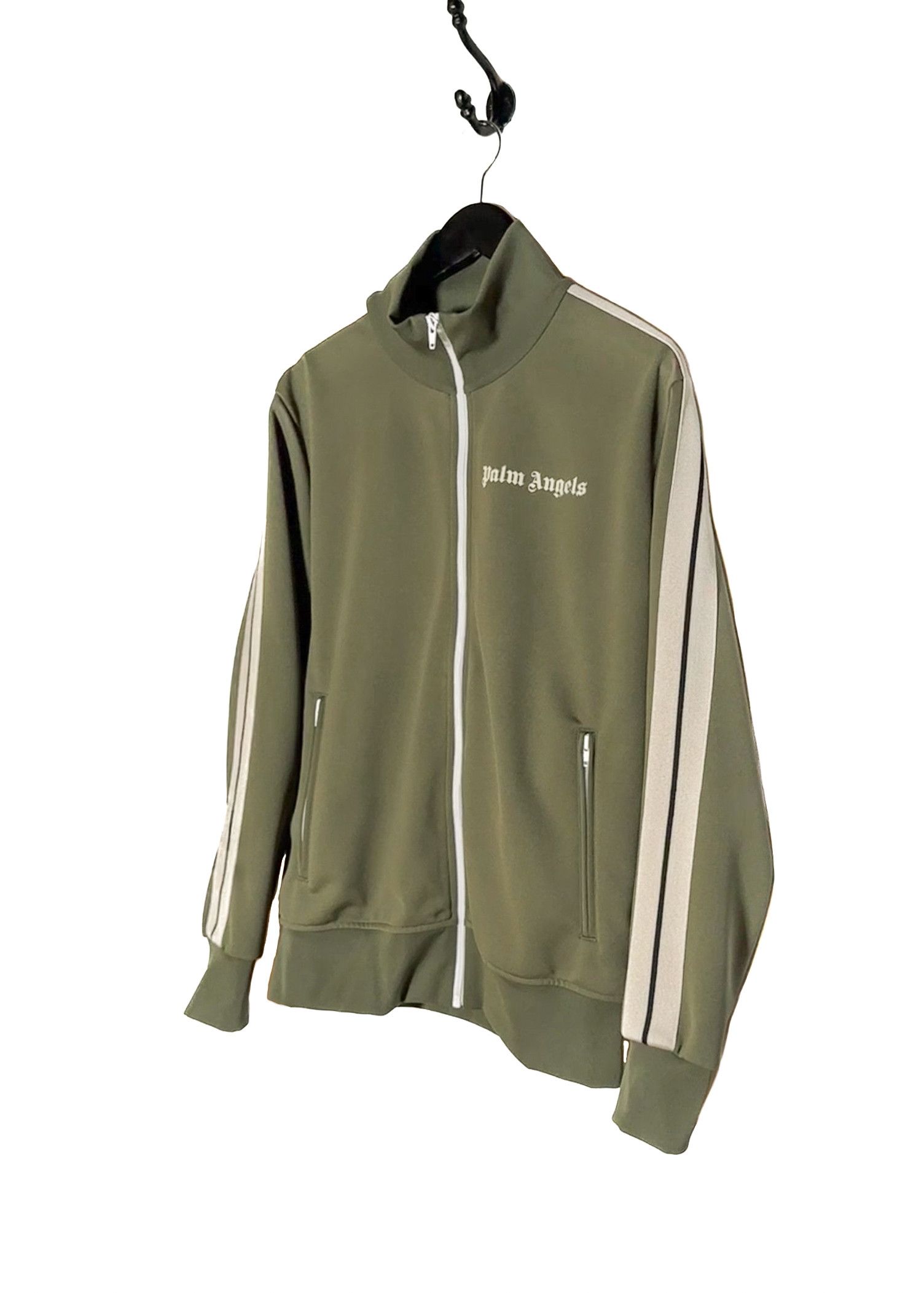 Palm Angels Palm Angels Khaki Green Logo Track Sweater Size US L / EU 52-54 / 3 - 2 Thumbnail