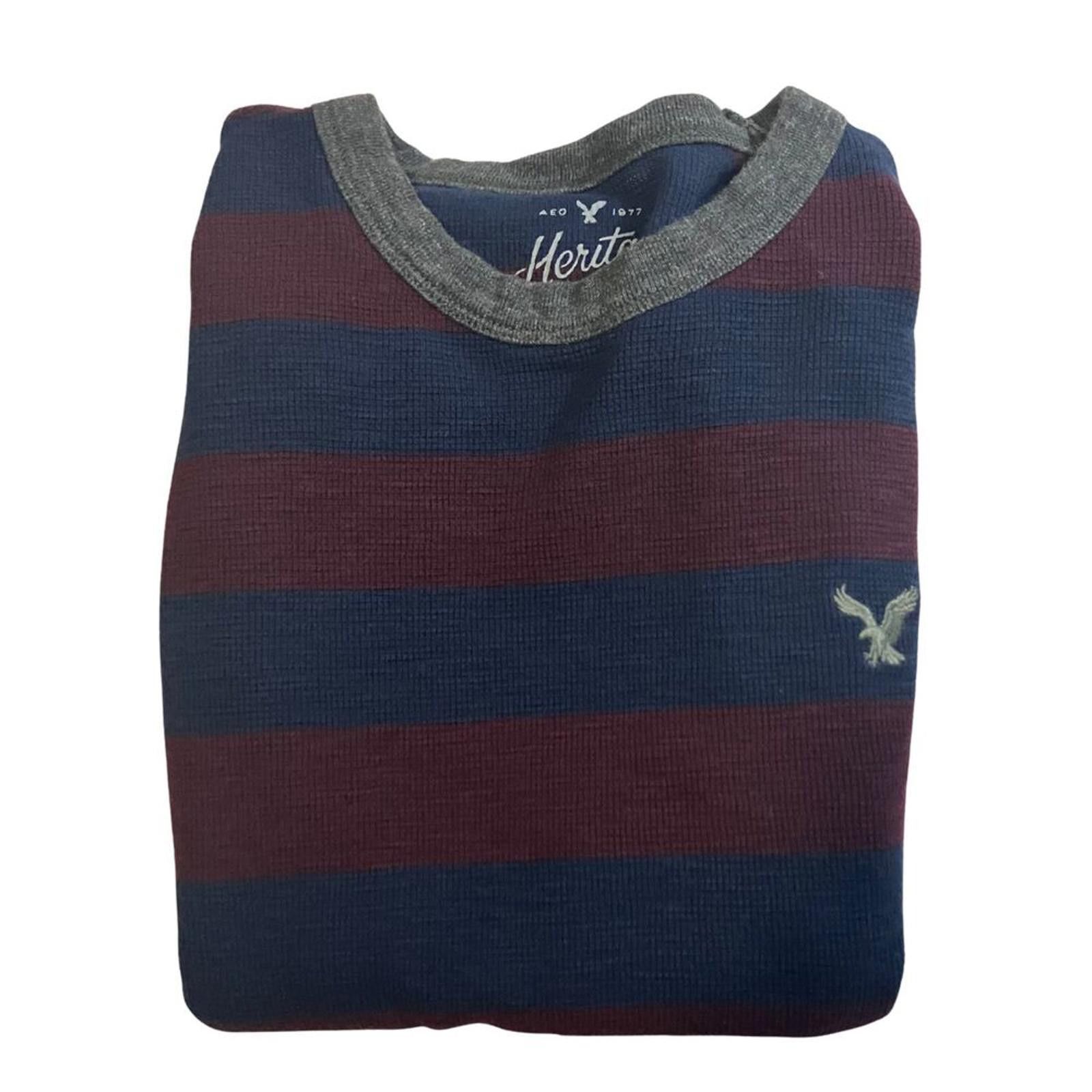 American Eagle Outfitters American Eagle Heritage Thermal Knit XS Navy Stripes Size US XS / EU 42 / 0 - 5 Thumbnail