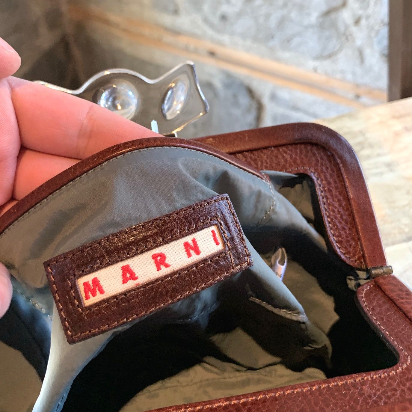 Marni Marni Grey Nylon Plexi Clasp Clutch Size ONE SIZE - 8 Thumbnail
