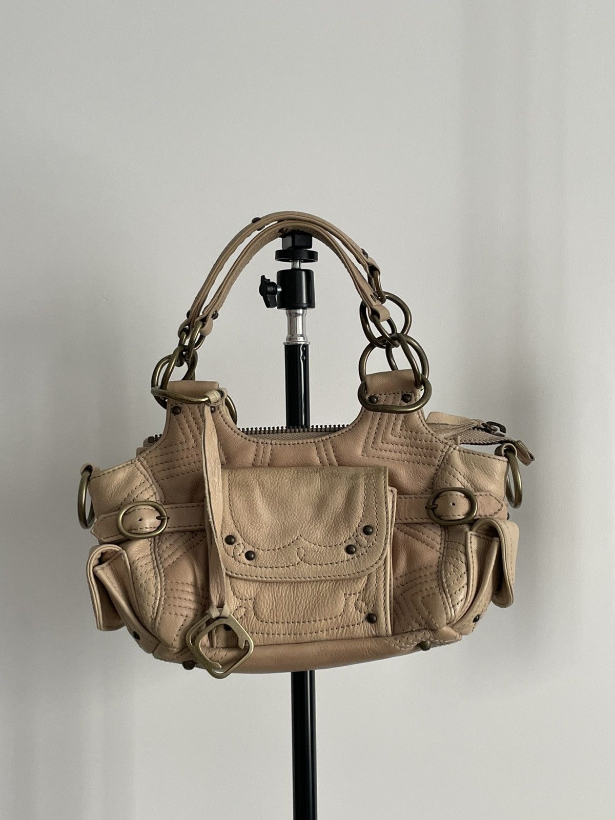 Orciani Vintage Orciani Beige Leather Mini Bag Y2K Luxury RARE Size ONE SIZE - 1 Thumbnail