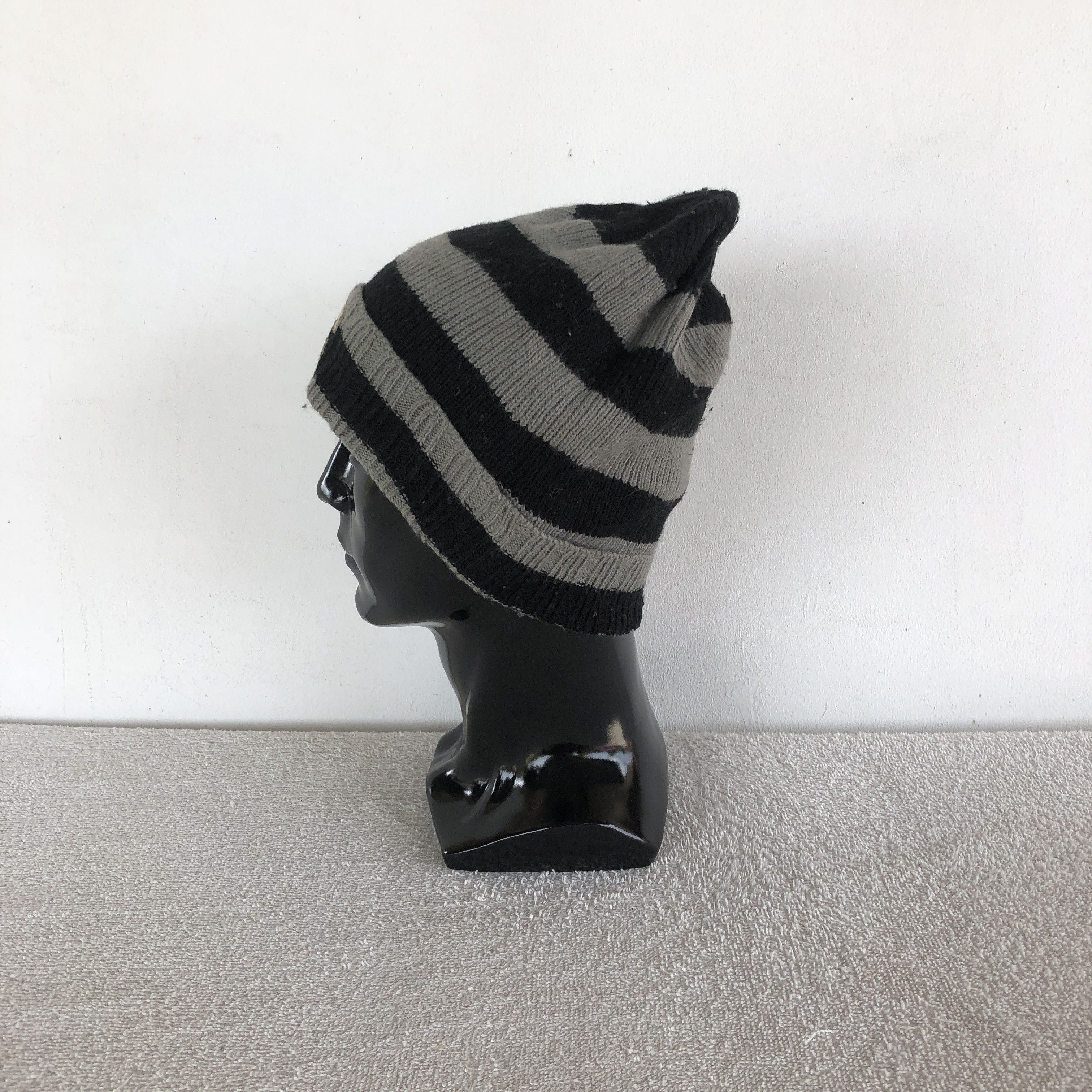 Japanese Brand × Vintage Vintage Y2K 56 Letterman Striped Beanie Snow Caps Hats Size ONE SIZE - 5 Thumbnail