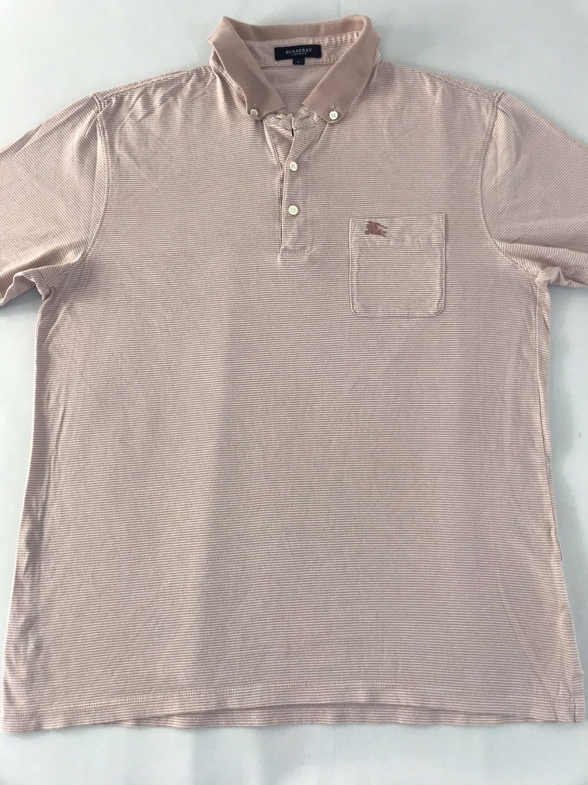 Burberry Burberry London Soft Striped Single Pocket Polo Tee Size US M / EU 48-50 / 2 - 3 Thumbnail