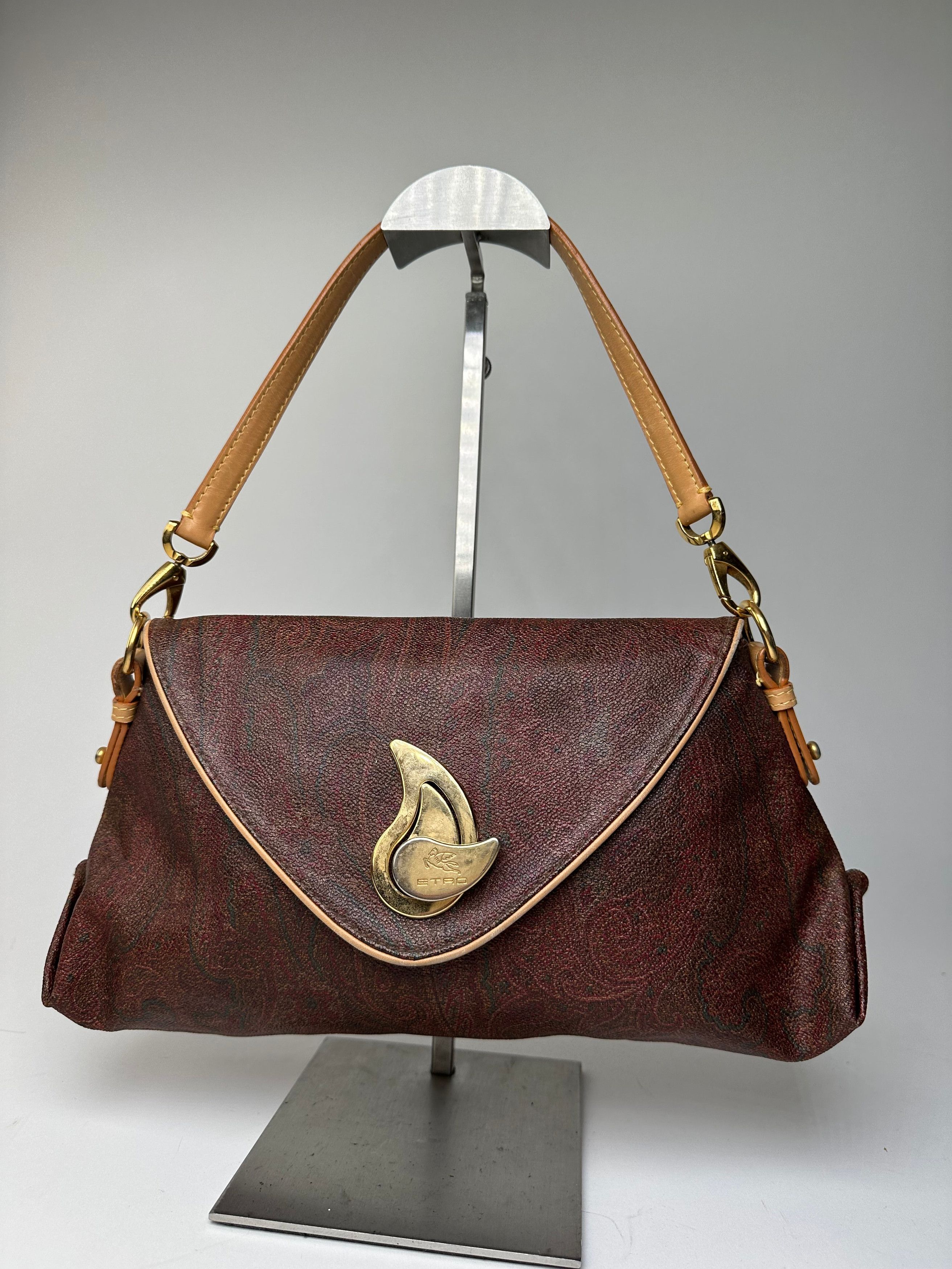 Etro Vintage Paisley Canvas Flap Shoulder Bag Burgundy Size ONE SIZE - 1 Thumbnail