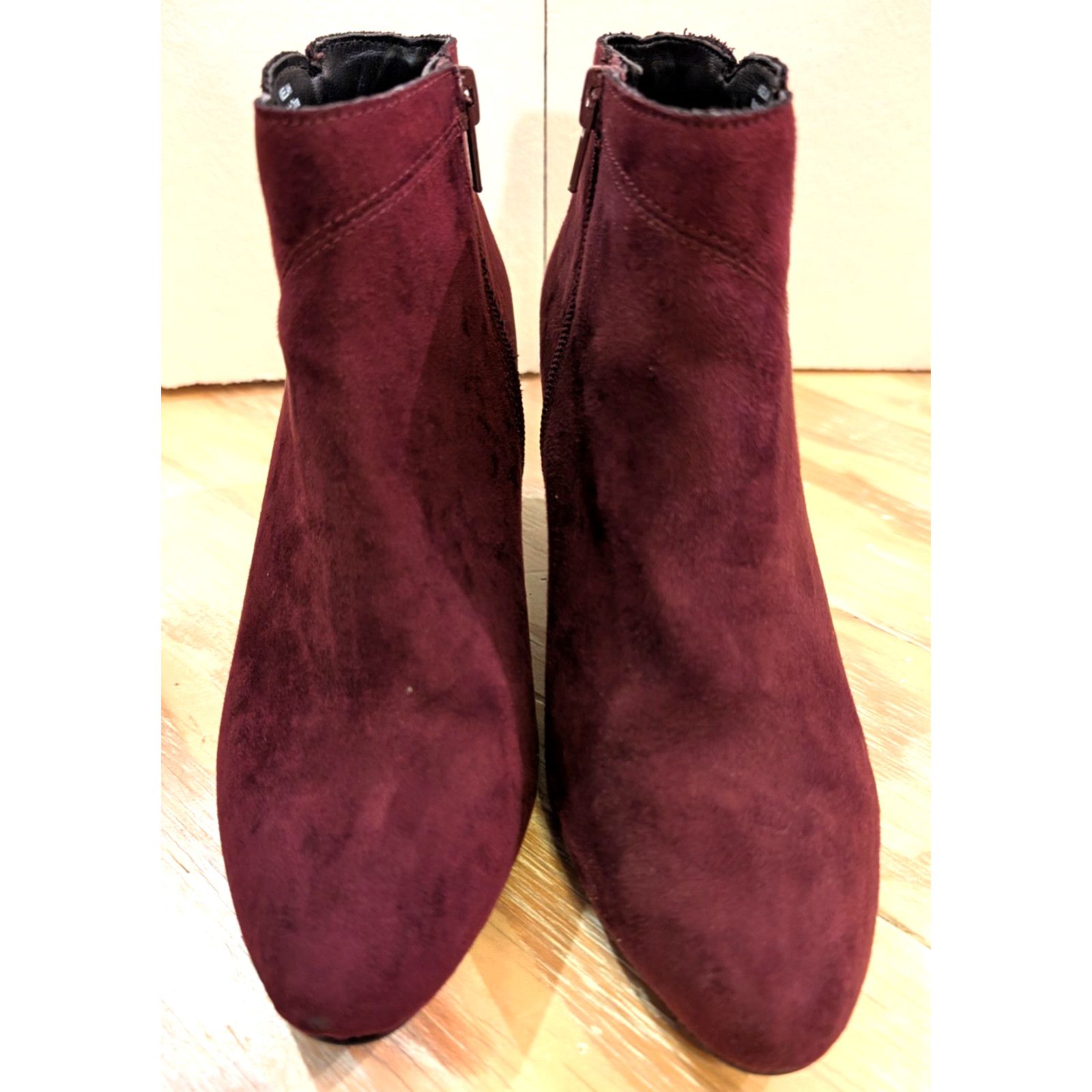 The Unbranded Brand Kelly & Katie Burgundy 6.5 Zip 2" Bootie Stiletto Heels Size US 6.5 / IT 36.5 - 1 Thumbnail