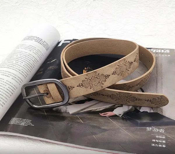 Other Elegant Floral Leather Belt Size ONE SIZE - 6 Thumbnail