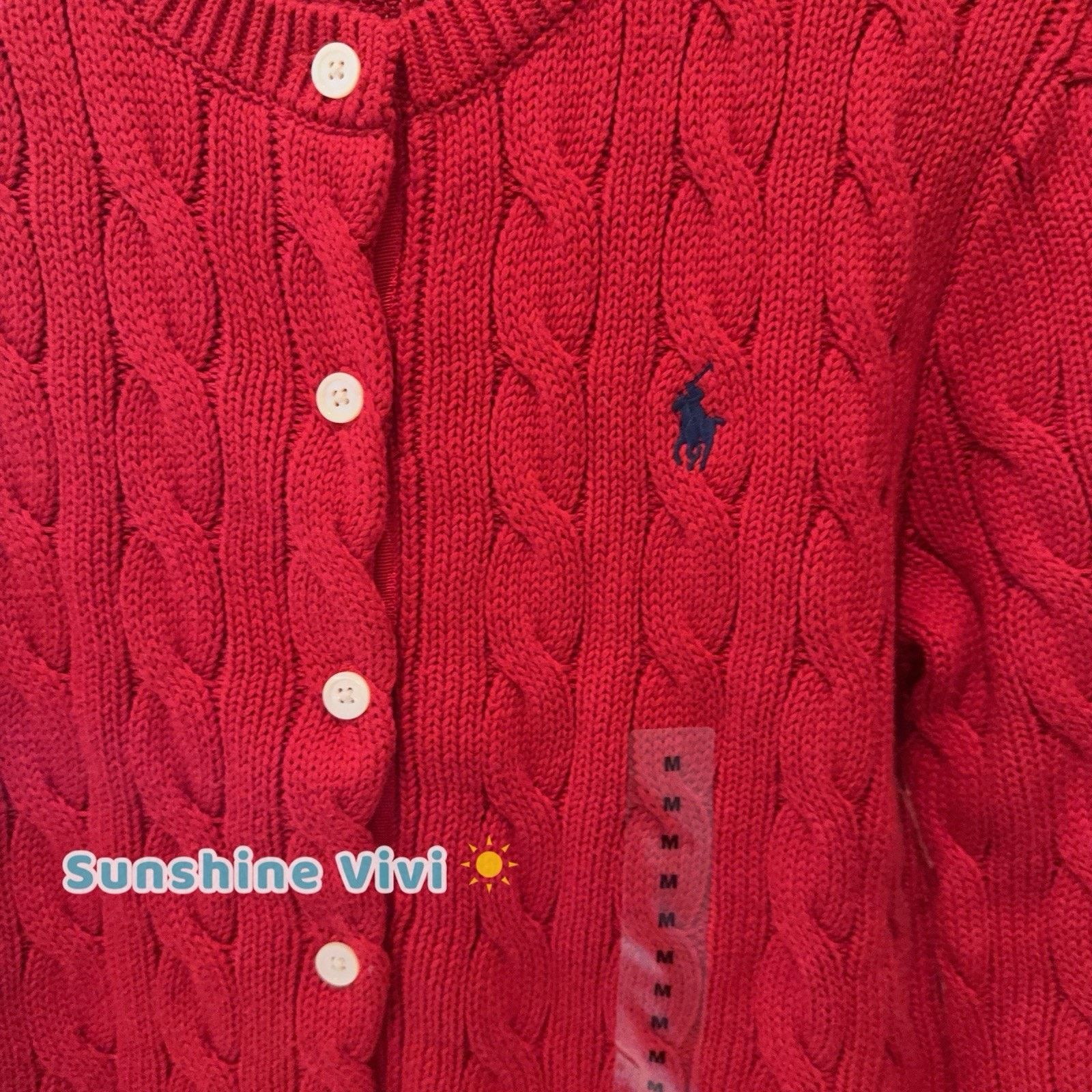 Ralph Lauren NEW Ralph Lauren woman Cotton Cable Knit Cardigan Sweater Size M / US 6-8 / IT 42-44 - 9 Thumbnail