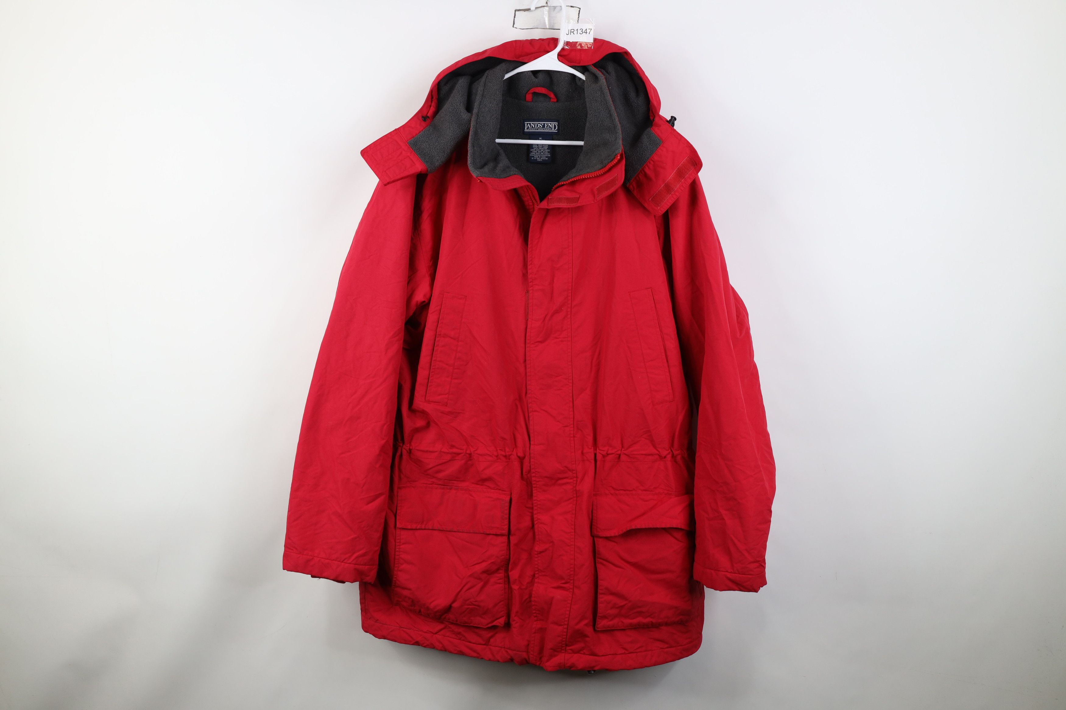Lands' End Vintage 90s Y2K Lands End Lined Hooded Parka Jacket Coat Red Size US XL / EU 56 / 4 - 1 Thumbnail