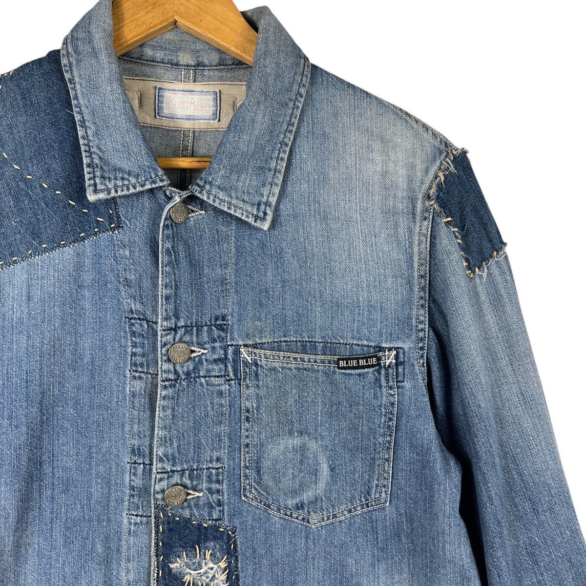 Blue Blue Japan 💥 Blue blue Japan Indigo Patchwork Sashiko Chore Jacket Size US M / EU 48-50 / 2 - 6 Thumbnail