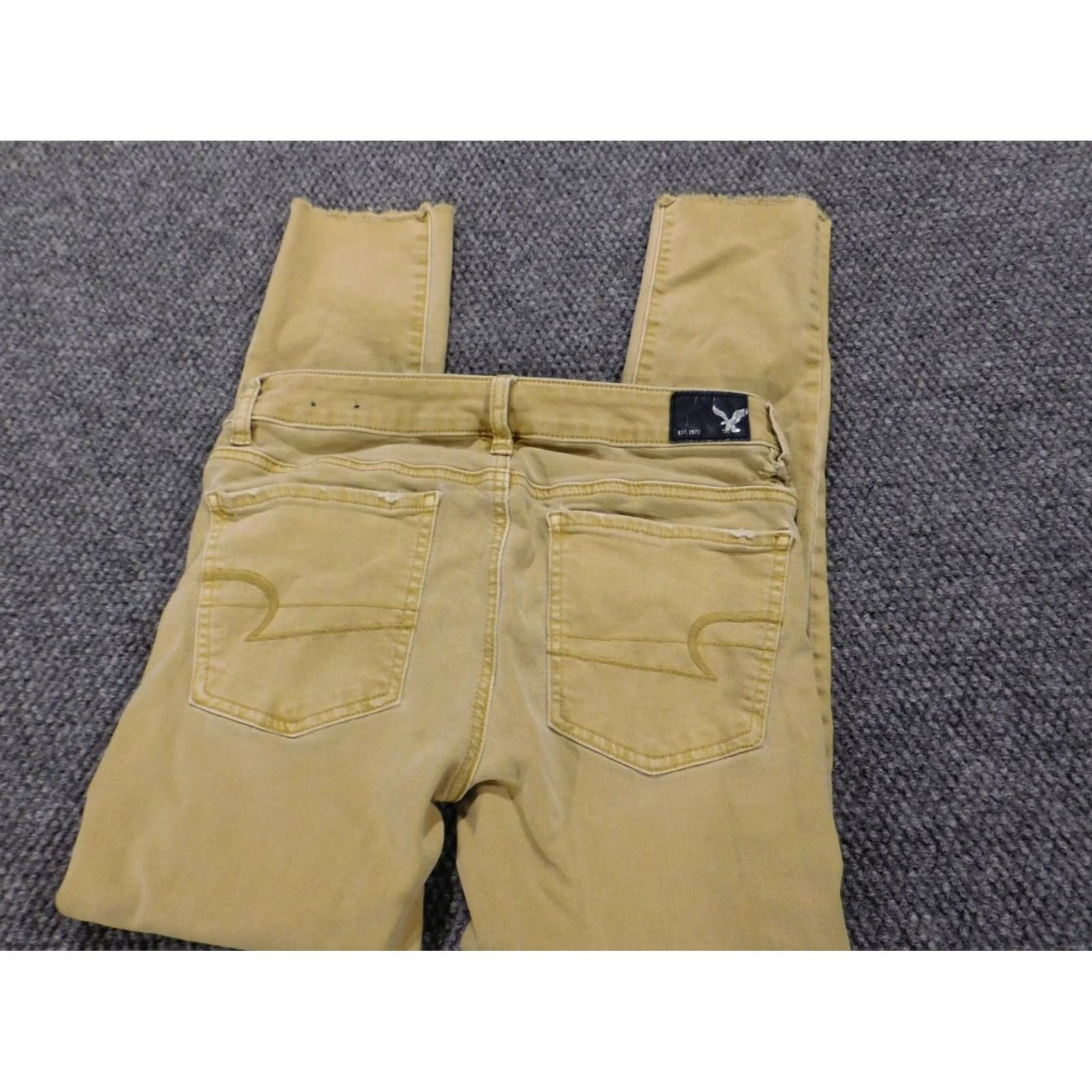 American Eagle Outfitters VINTAGE: No American Eagle Outfitters Jegging Jeans Cropped Distressed Yellow 6 Womens Regular Size 28" / US 6 / IT 42 - 5 Thumbnail