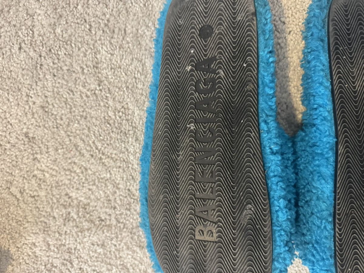 Balenciaga Furry Fur Slide Sandals in Blue Size US 9 / EU 42 - 8 Thumbnail