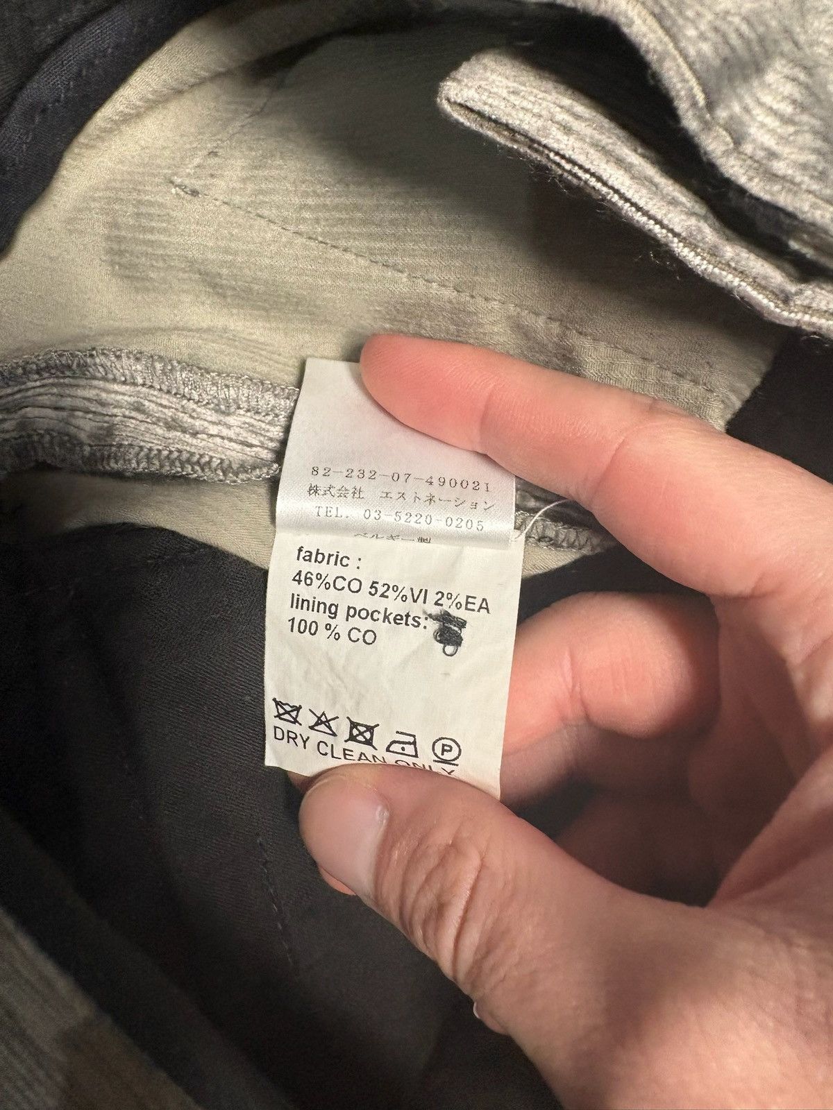 Kris Van Assche KRISVANASSCHE Silver Corduroy Cargo Pants Size US 32 / EU 48 - 6 Thumbnail