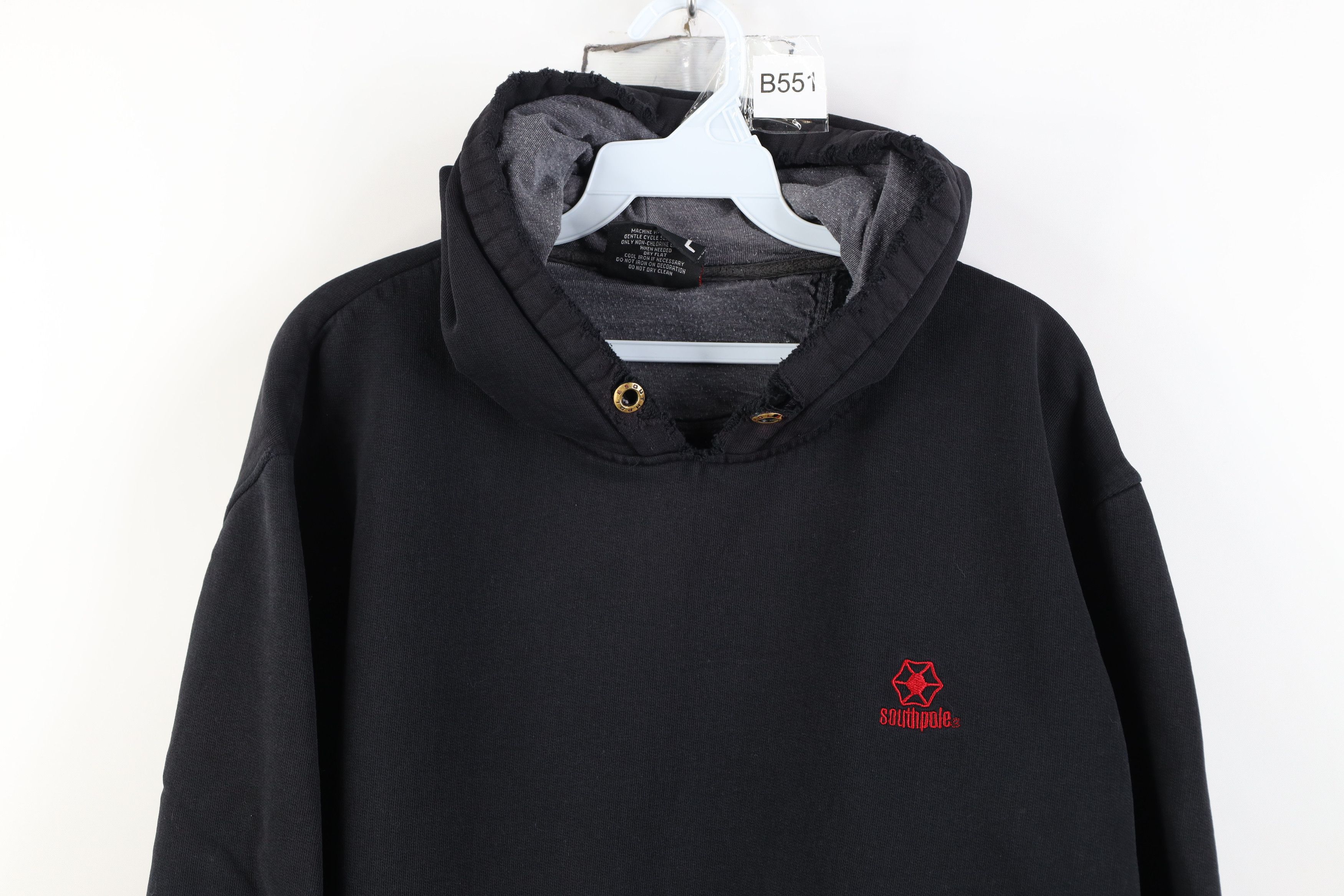 Southpole Vintage 90s Y2K Southpole Spell Out Boxy Fit Hoodie Black Size US L / EU 52-54 / 3 - 2 Thumbnail