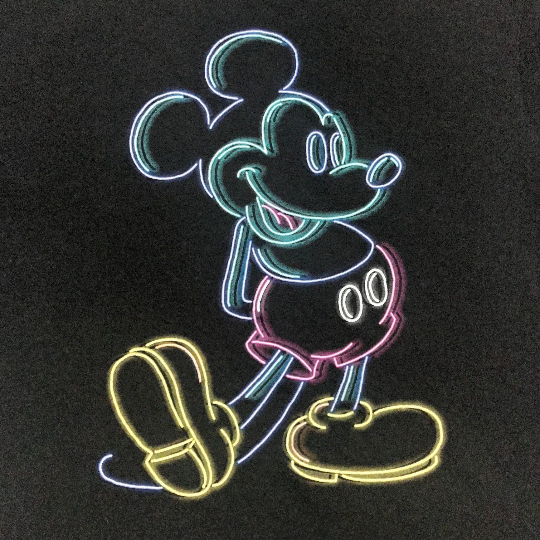 Disney Disney Shirt Womens Medium Black Neon Mickey Mouse Graphic Tee Size M / US 6-8 / IT 42-44 - 2 Thumbnail