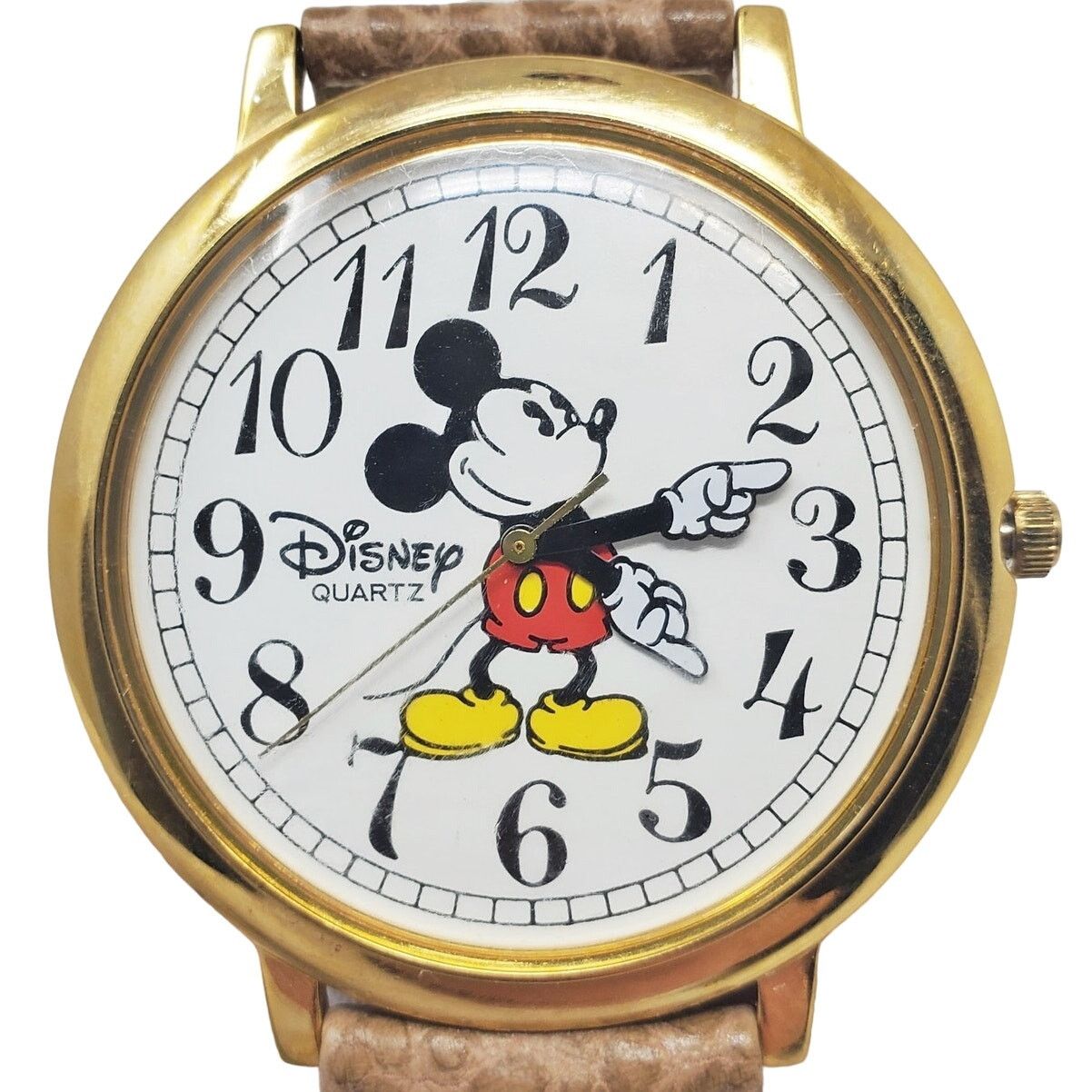 Disney Lorus Mickey Mouse Gold-Toned Watch Black Band Rare The Beats and Pieces | SOLD 1990s Seiko Lorus Mickey Mouse  main image 4