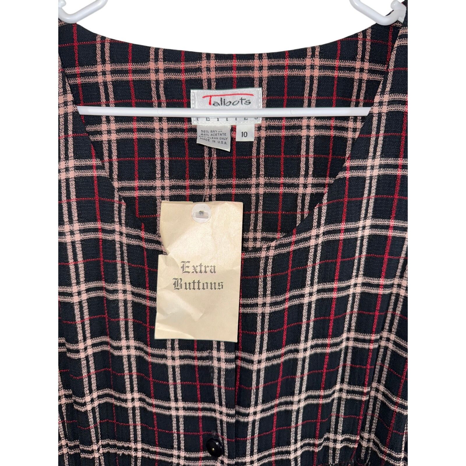 Vintage 90s Talbots Dress 10P NOS Womens Dress Midi Plaid Overall Size L / US 10 / IT 46 - 5 Thumbnail